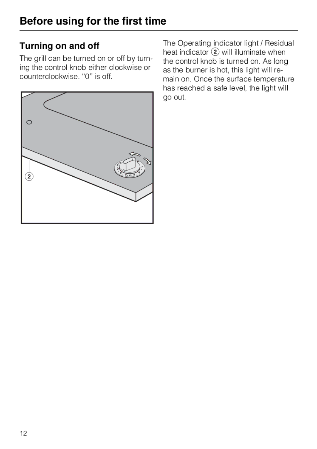 Miele KM 408-1 manual Turning on and off 