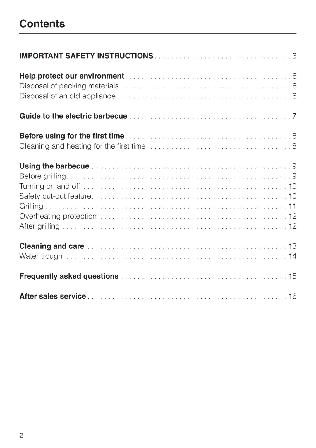 Miele KM 411 manual Contents 