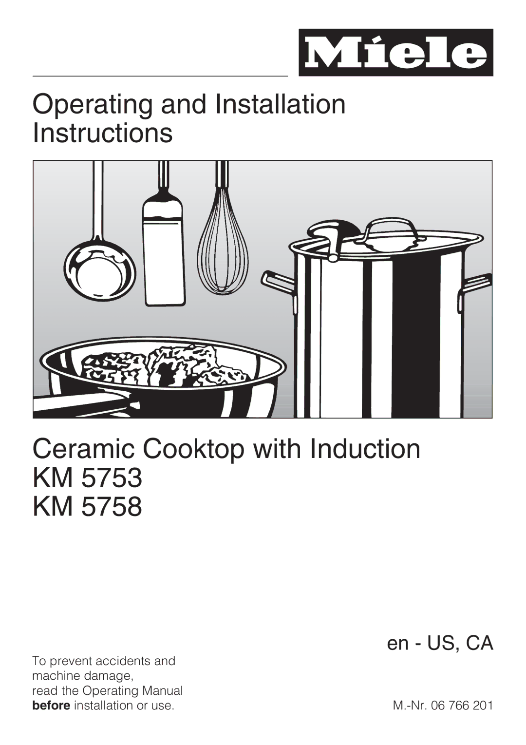 Miele KM 5753 installation instructions En US, CA 