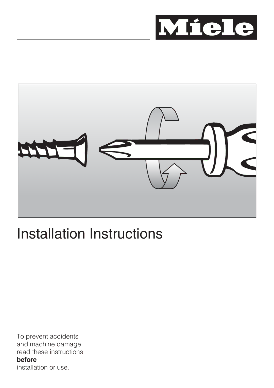 Miele KM 5753, KM 5758 installation instructions Installation Instructions 