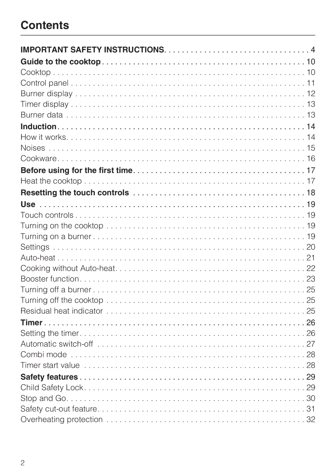 Miele KM 5773 installation instructions Contents 