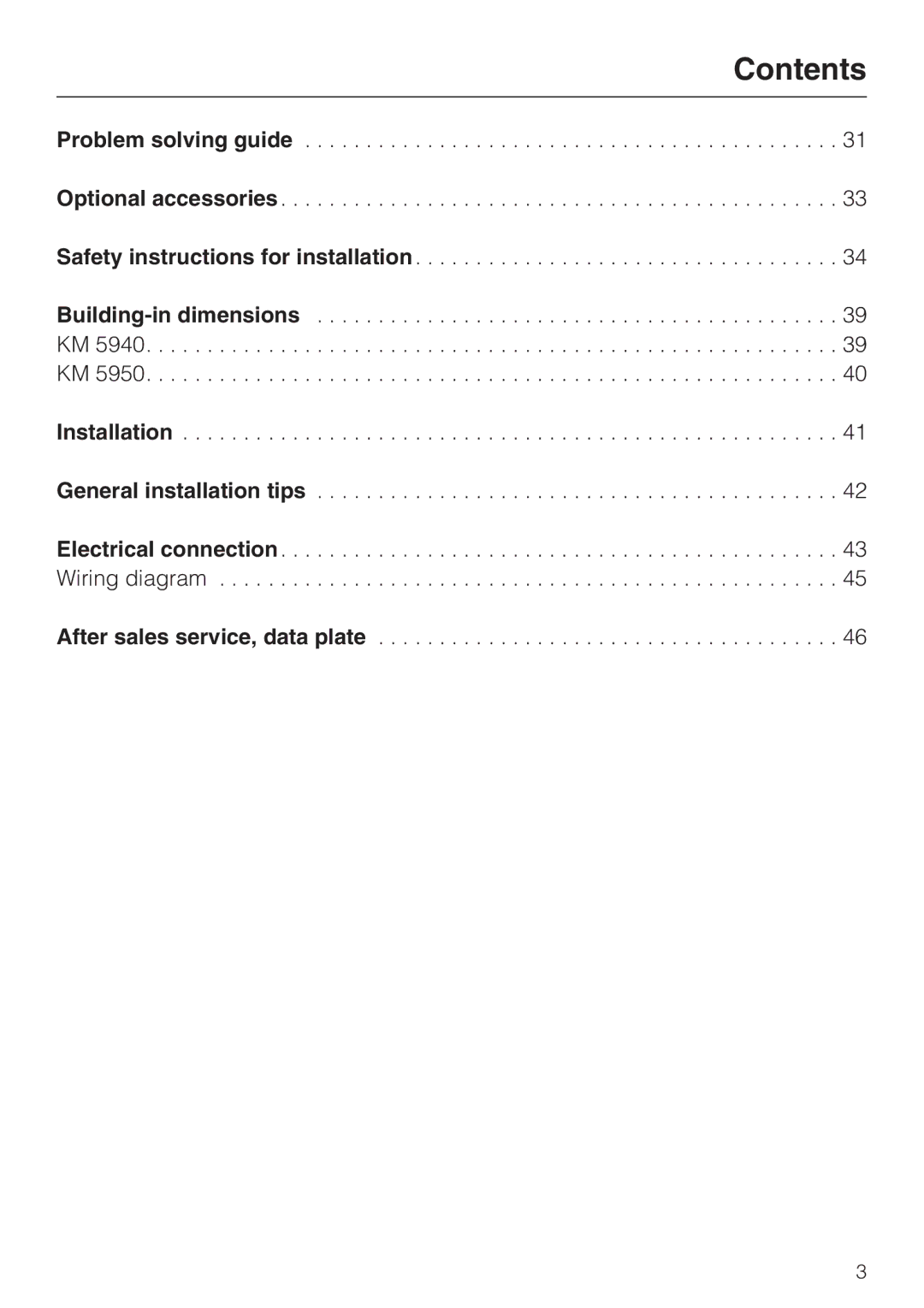 Miele KM 5950, KM 5940 installation instructions Installation General installation tips 