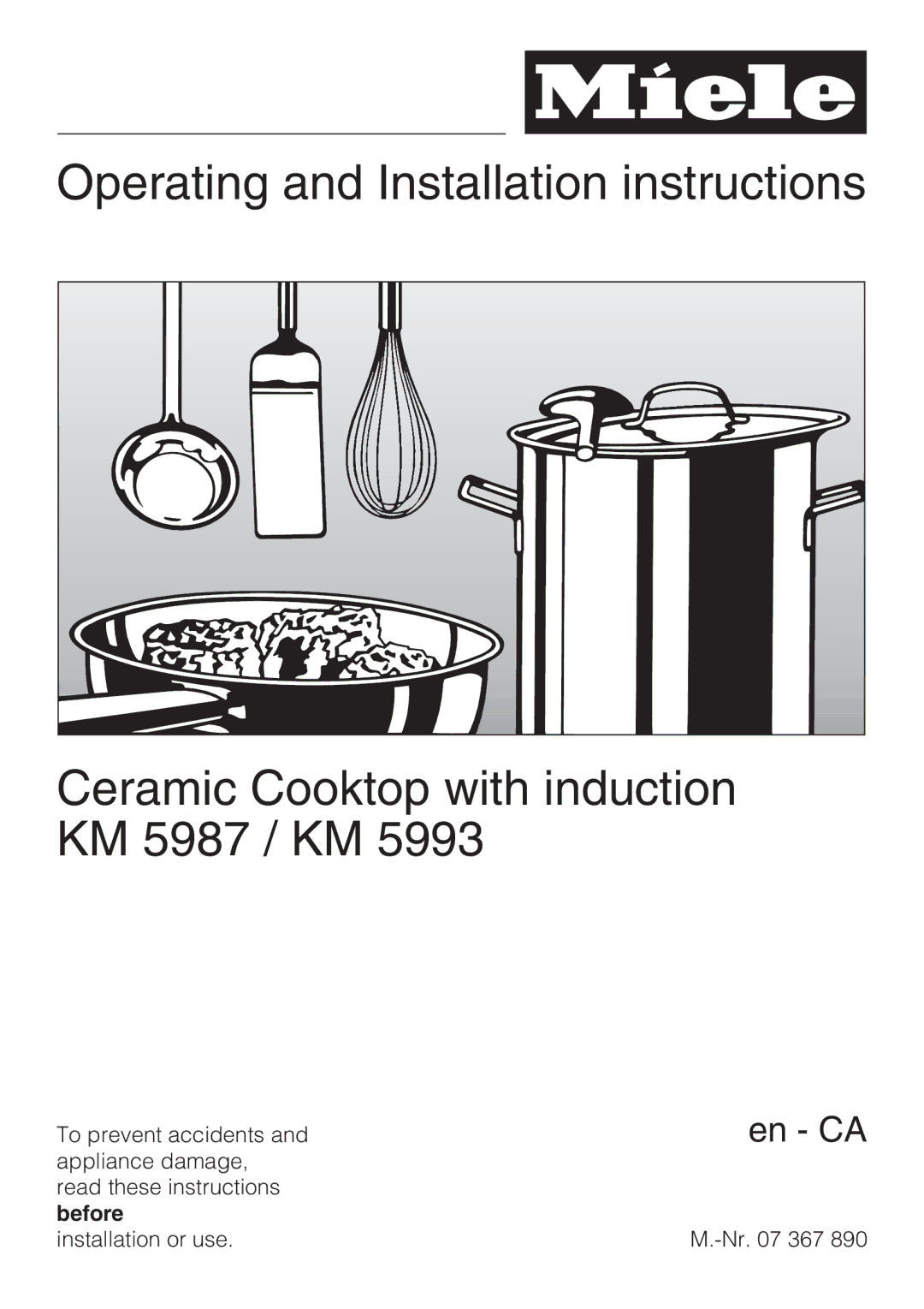 Miele KM 5987, KM 5993 installation instructions En CA 