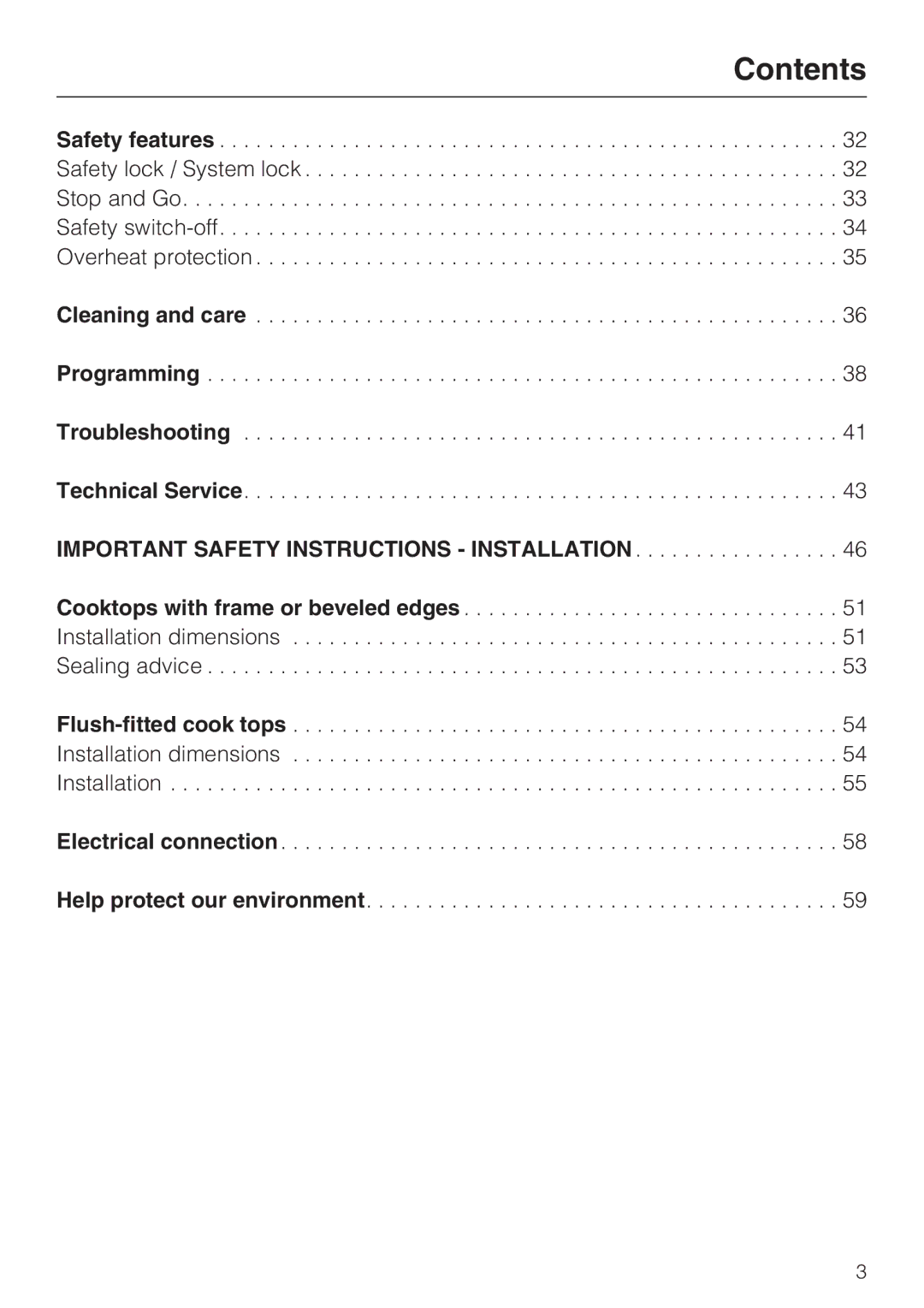 Miele KM 5987, KM 5993 installation instructions Important Safety Instructions Installation 