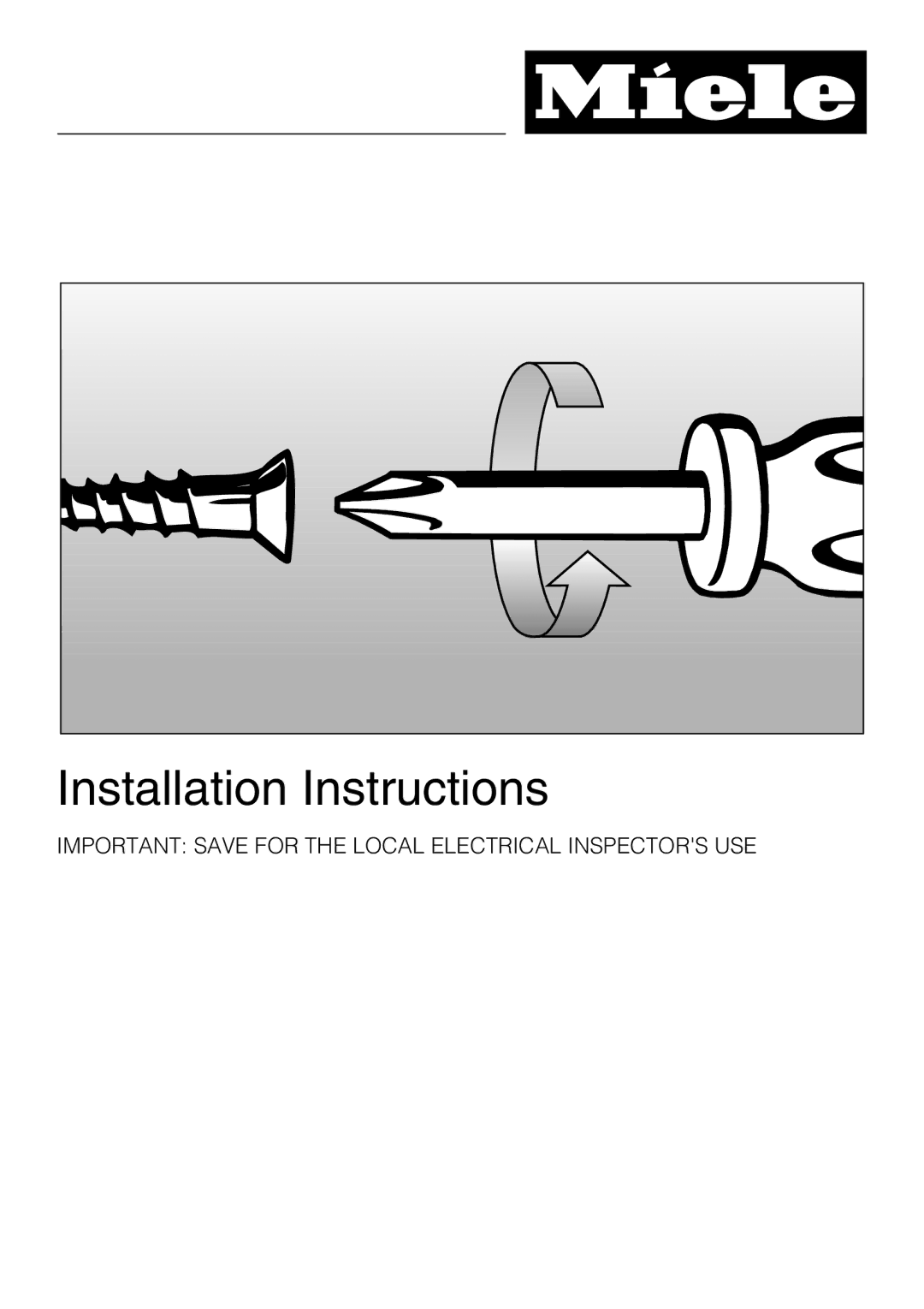 Miele KM 5987, KM 5993 installation instructions Installation Instructions 