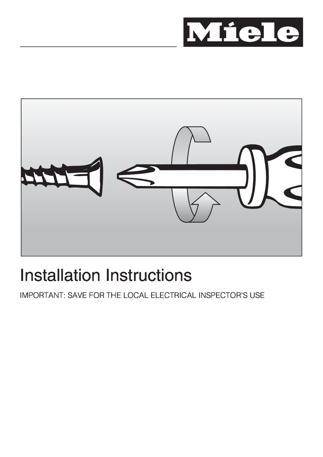 Miele KM 5987, KM 5993 installation instructions Installation Instructions 