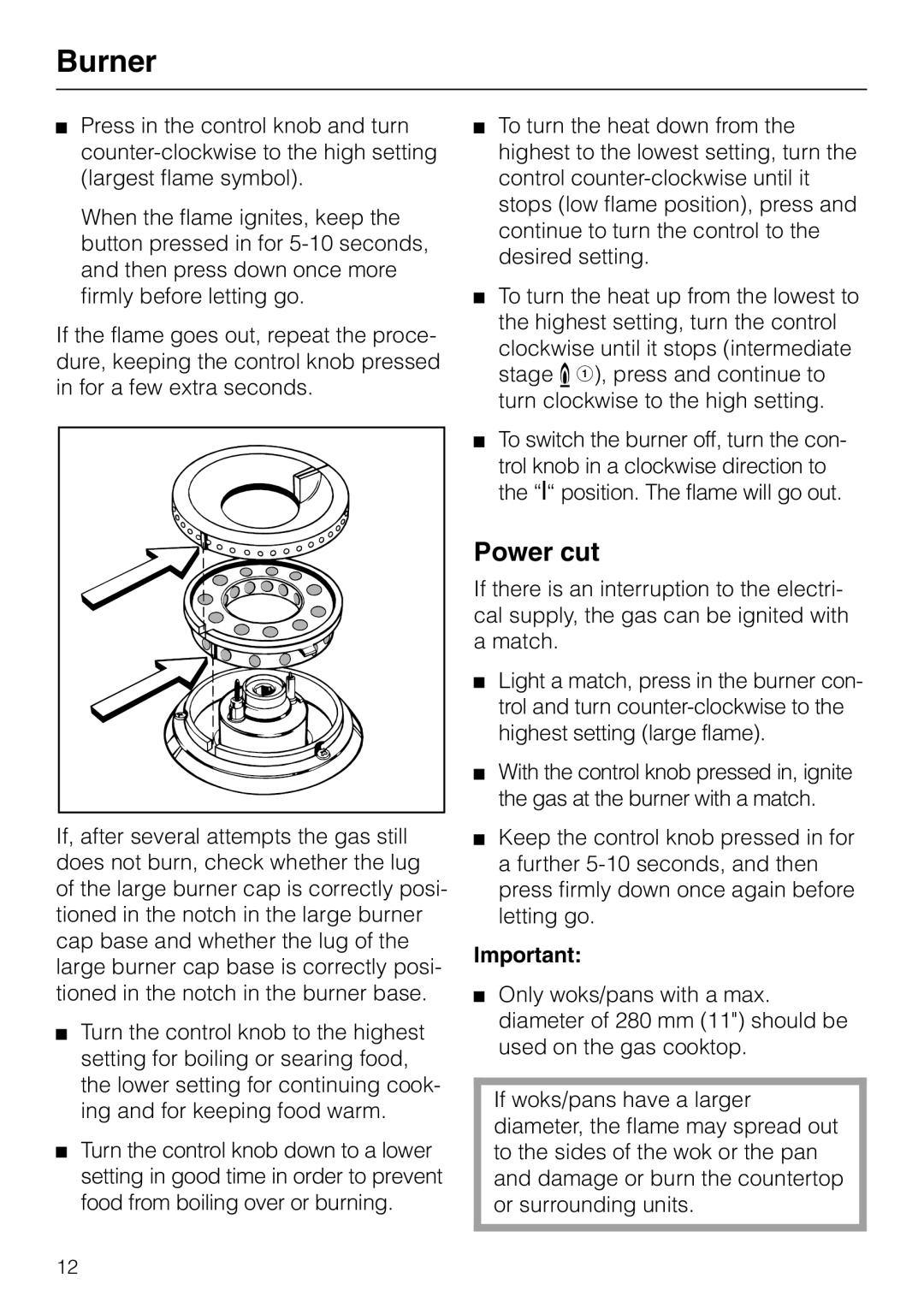 Miele KM 81-2 operating instructions Power cut 