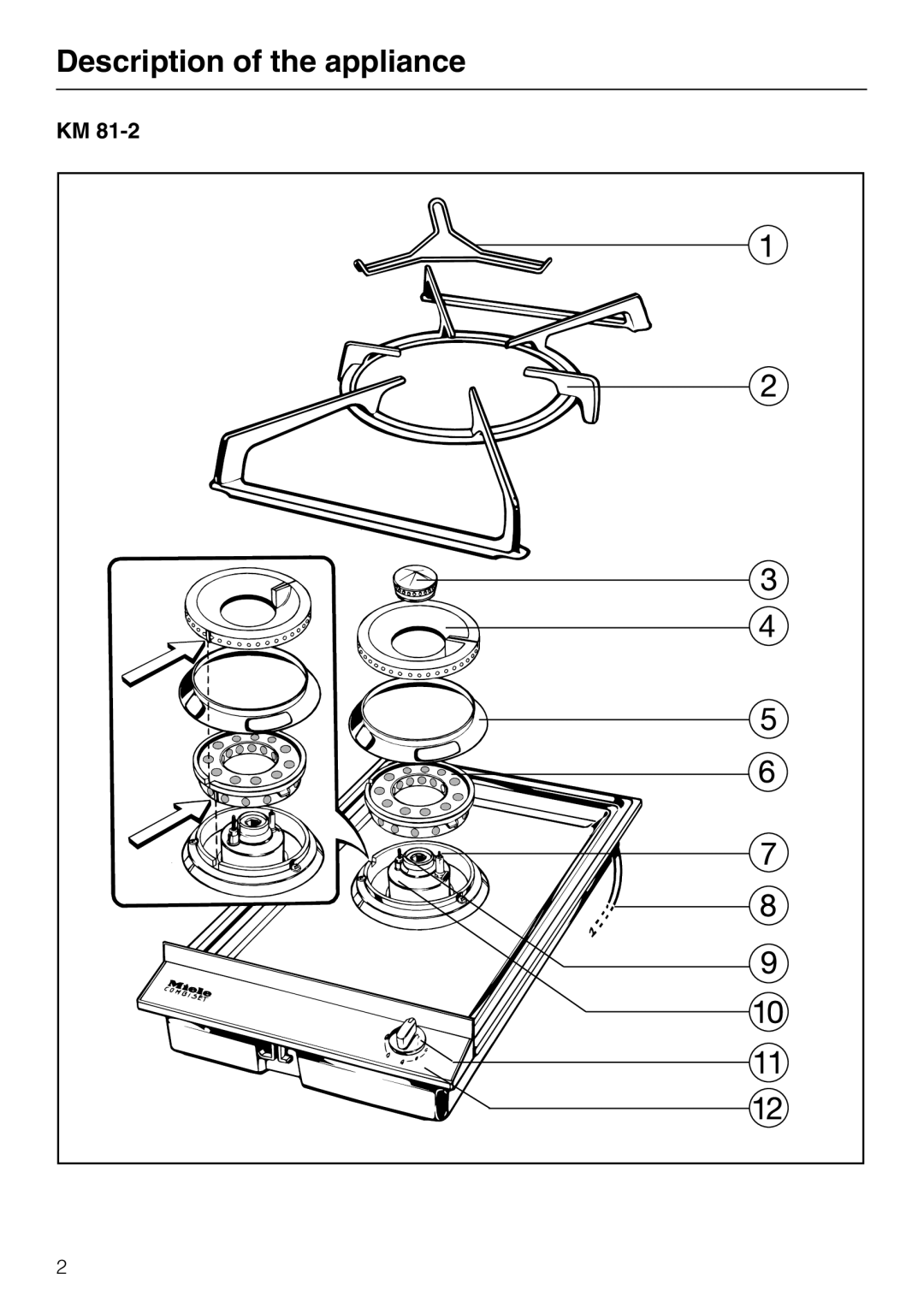 Miele KM 81-2 operating instructions Description of the appliance 