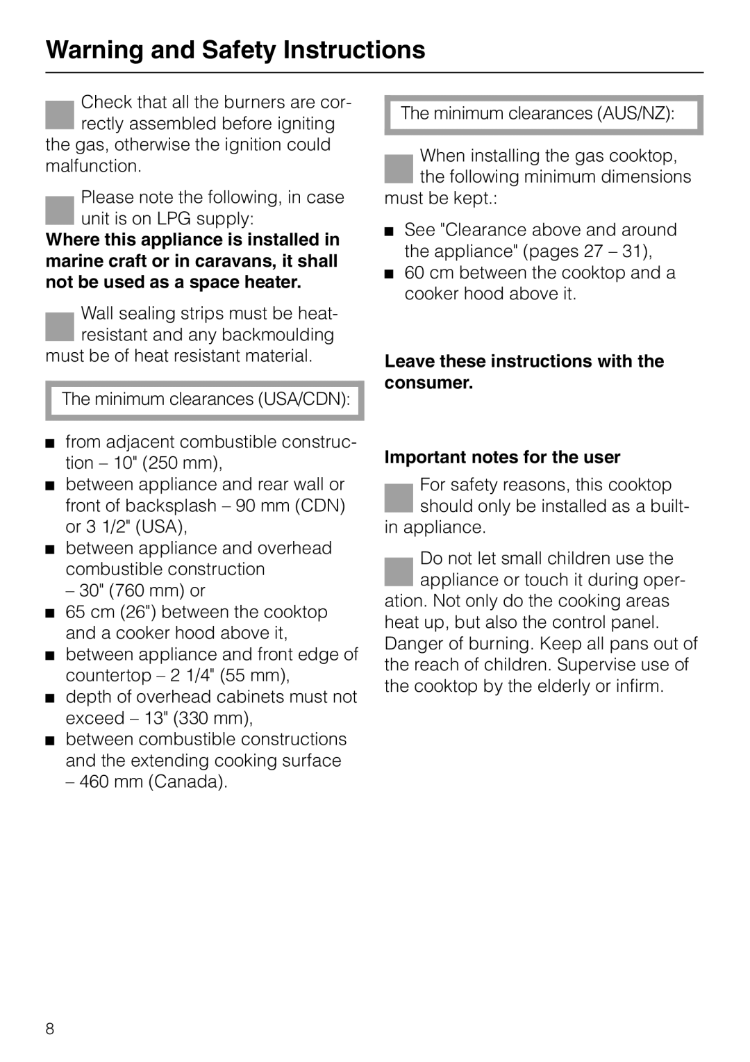 Miele KM 81-2 operating instructions 