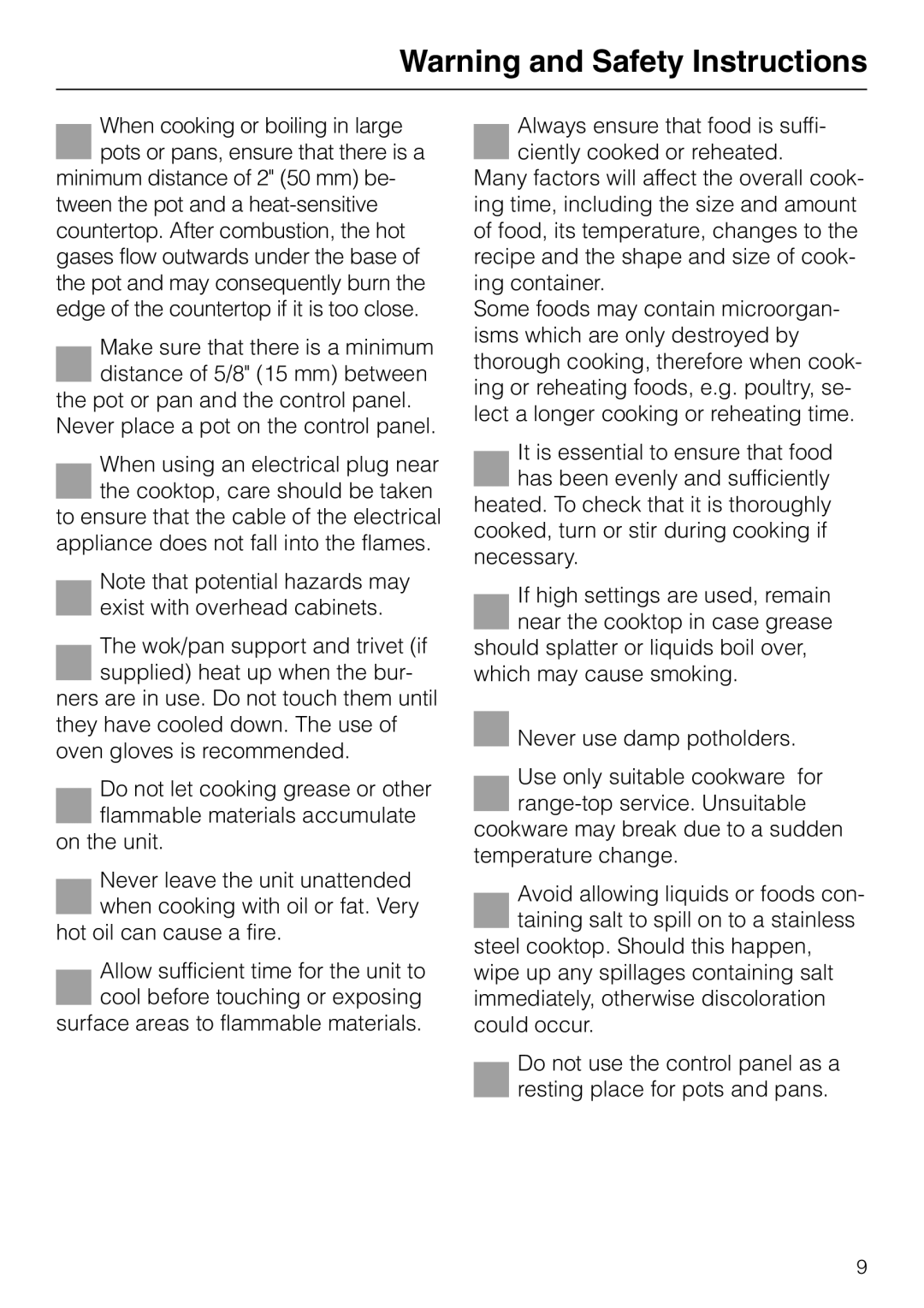 Miele KM 81-2 operating instructions 