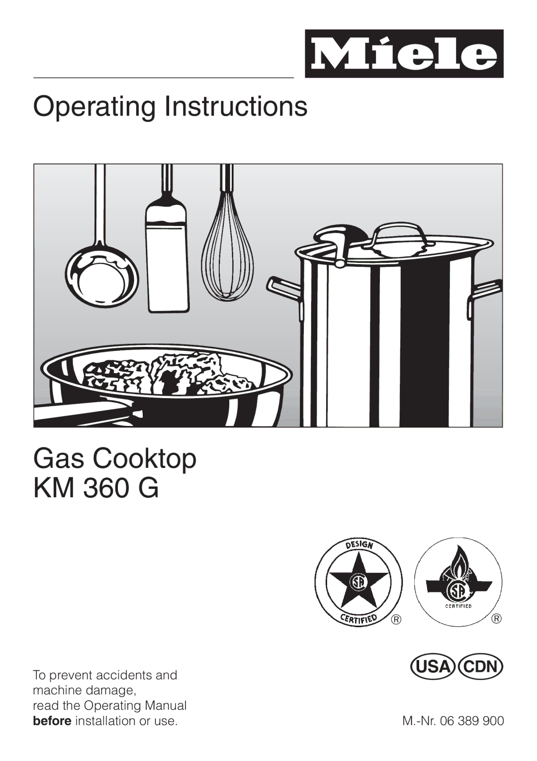 Miele KM360G operating instructions Operating Instructions Gas Cooktop KM 360 G 