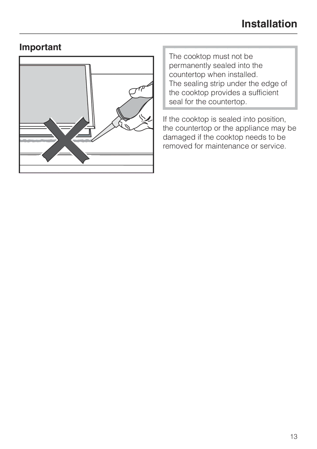 Miele KM410, KM402 installation instructions Installation 