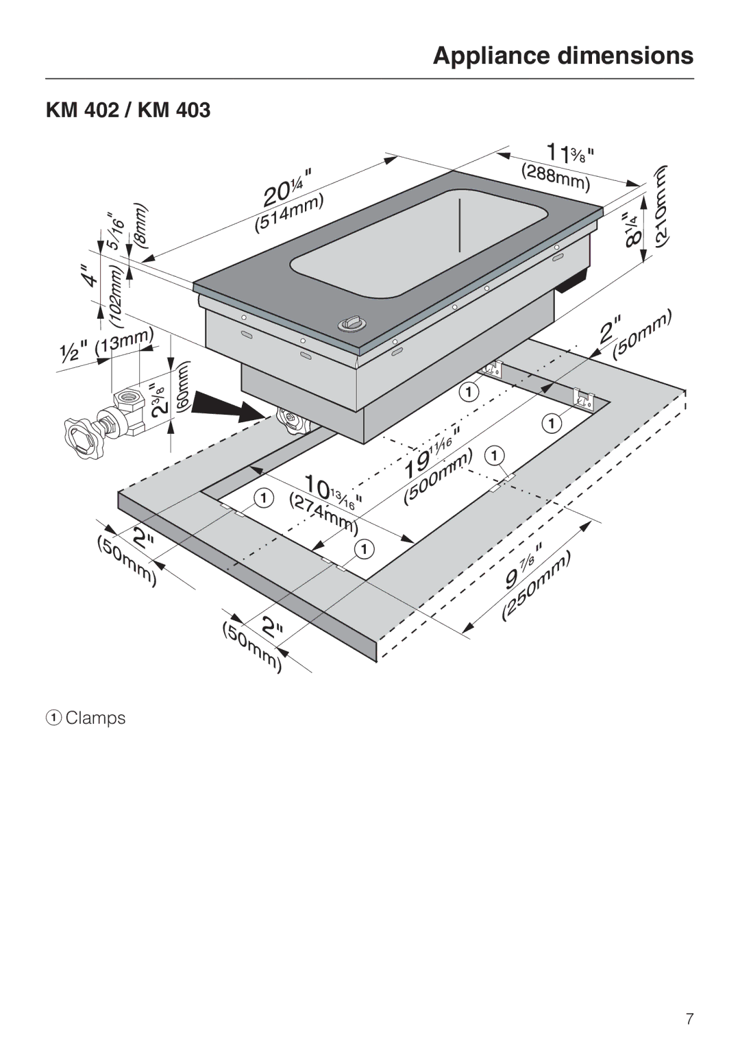 Miele KM410, KM402 installation instructions KM 402 / KM 