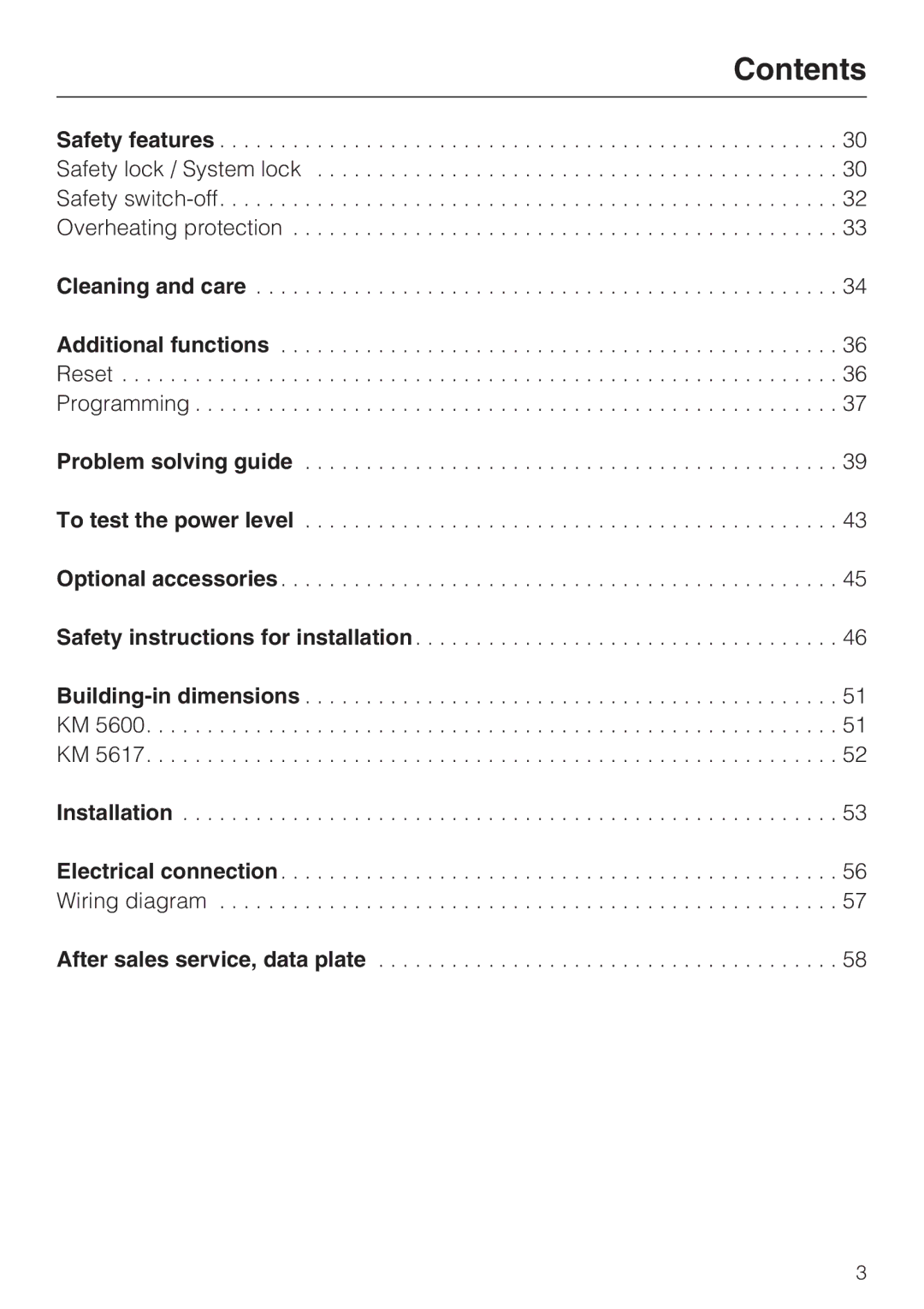 Miele KM5617, KM5600 installation instructions Cleaning and care 