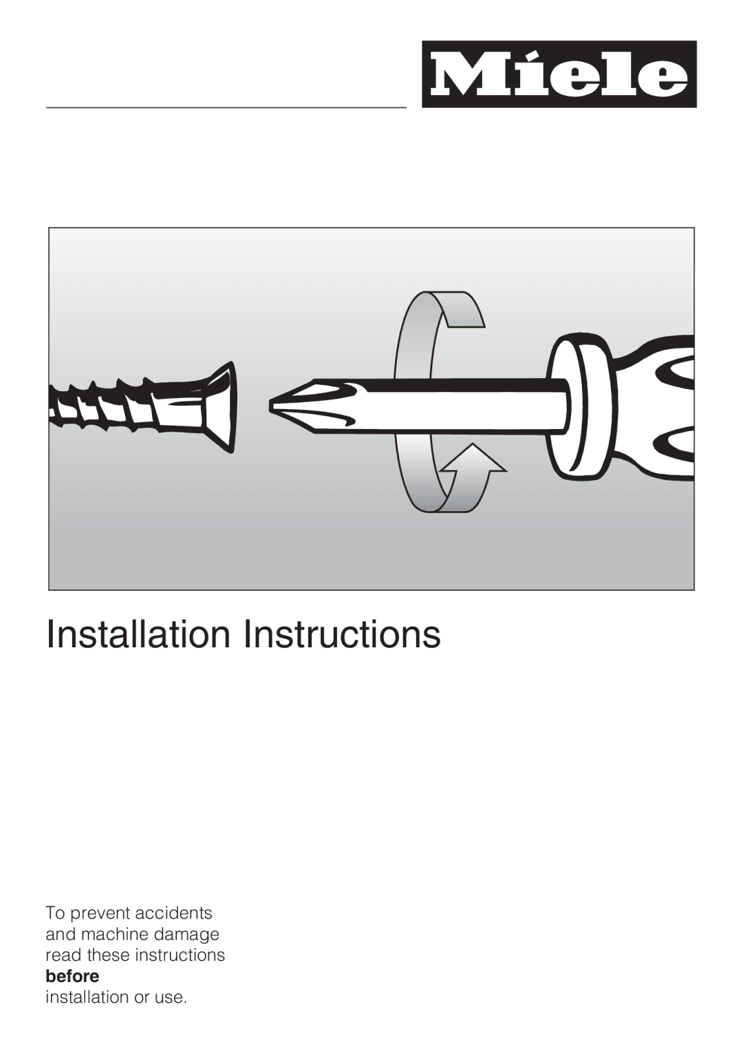 Miele KM5656 installation instructions Installation Instructions 