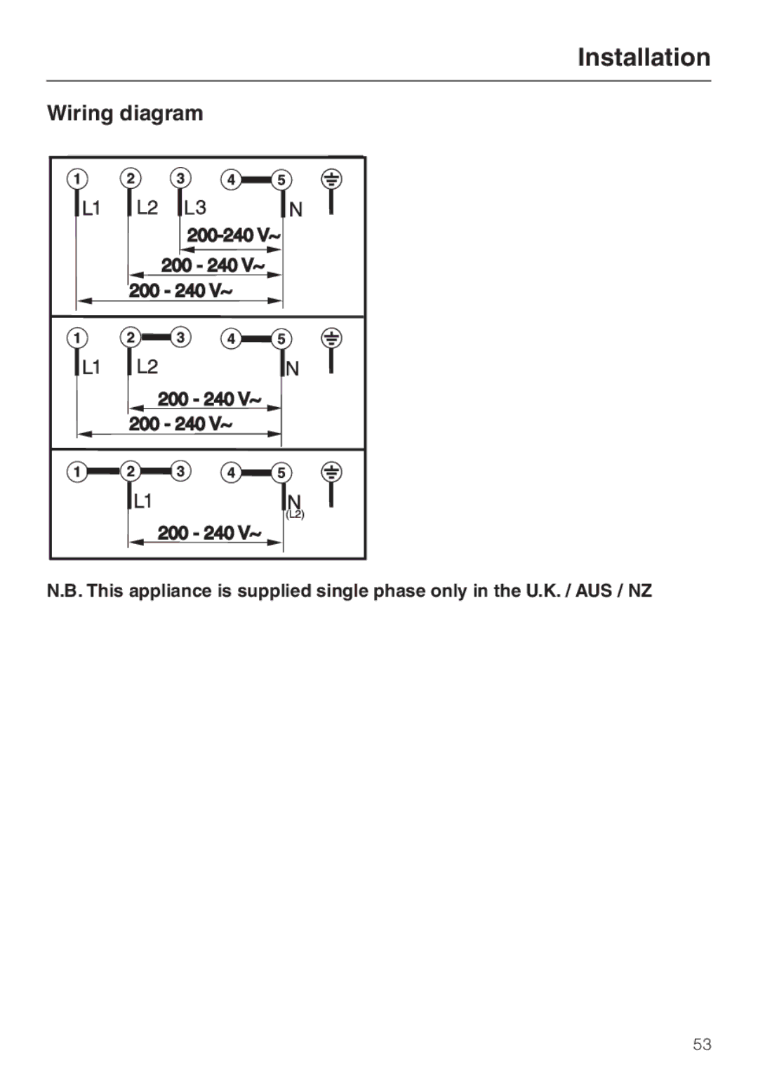 Miele KM5773 installation instructions Wiring diagram 