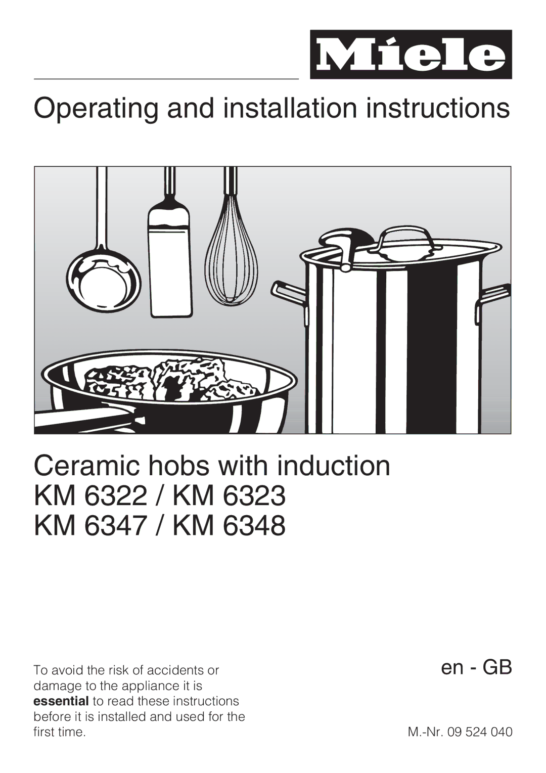 Miele KM6347, KM6323, KM6348, KM6322 installation instructions En GB 