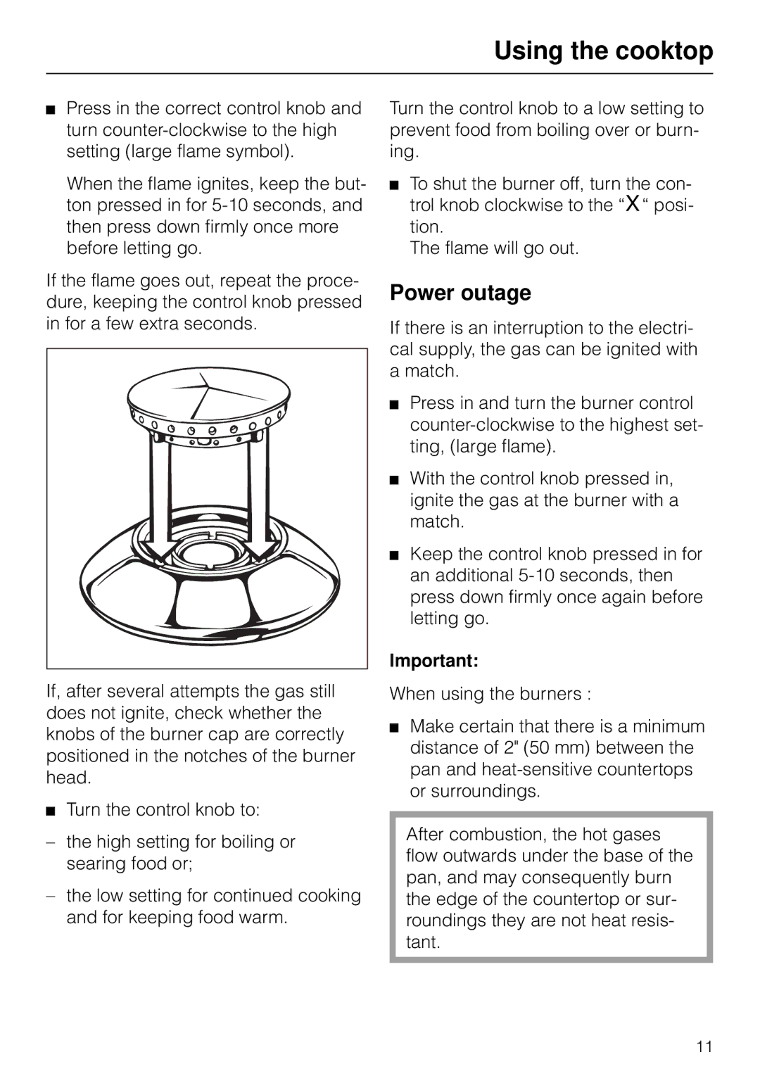 Miele KM 93-2, KM83-2 manual Power outage 