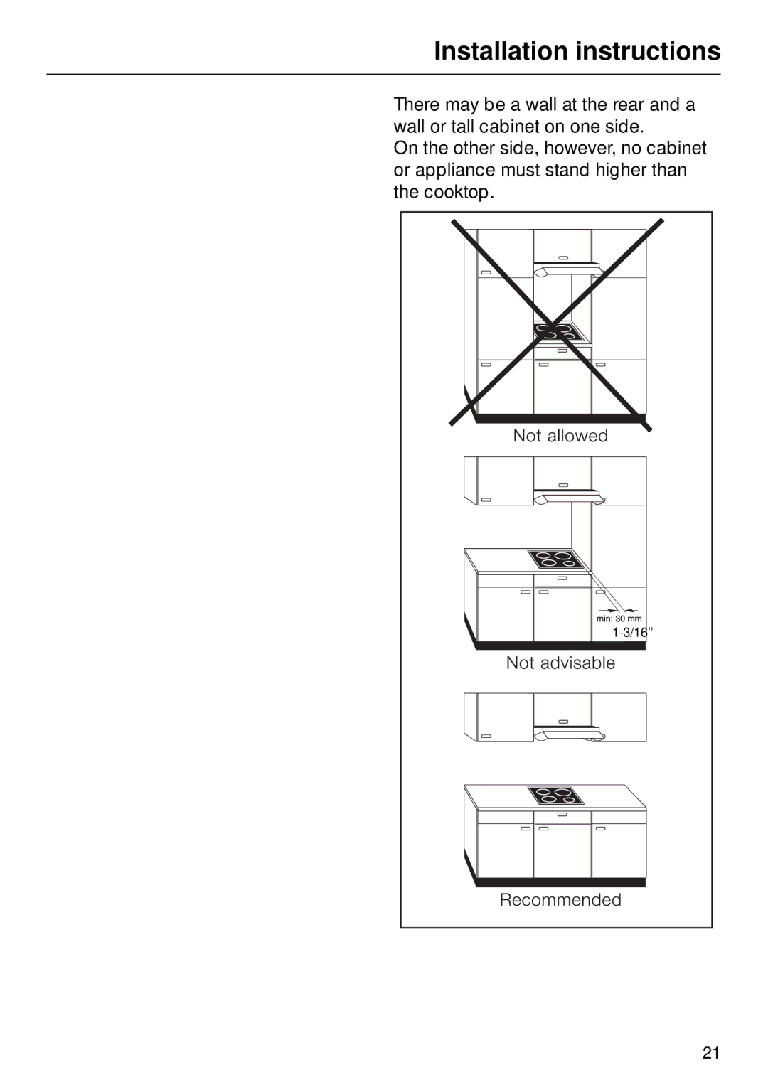 Miele KM 87-2, KM84-2 manual Installation instructions 