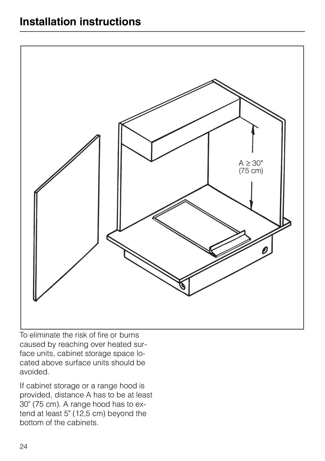 Miele KM84-2, KM 87-2 manual Installation instructions 