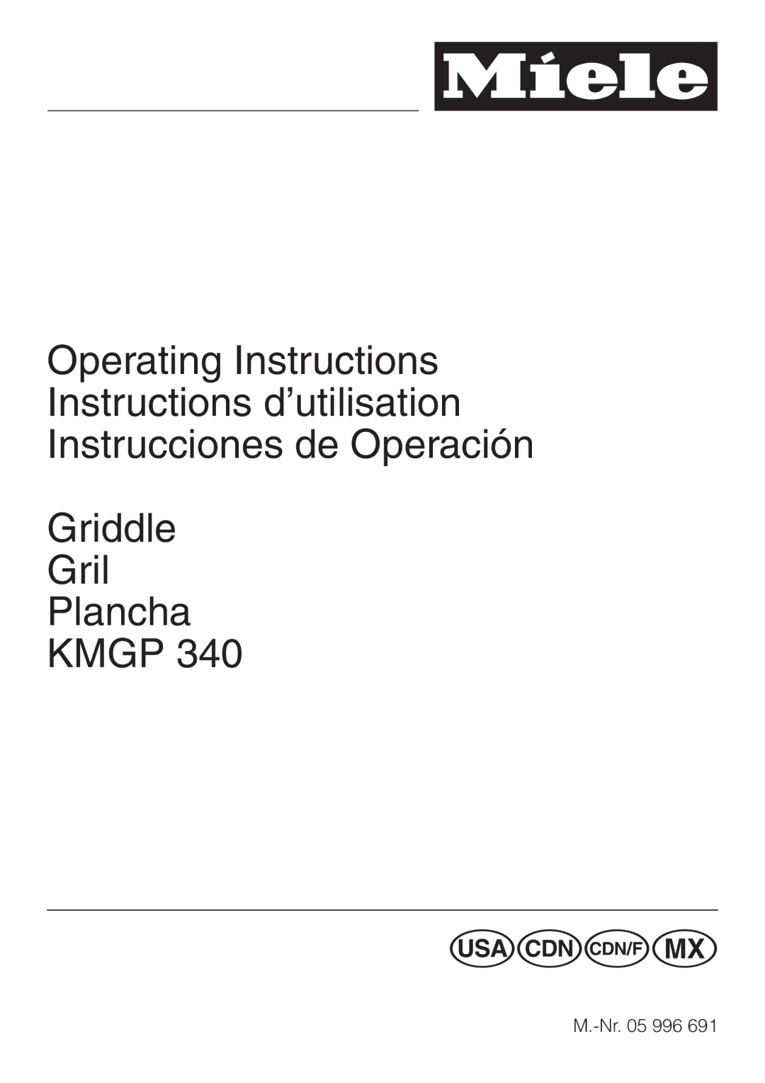 Miele KMGP 340 manual UVls 