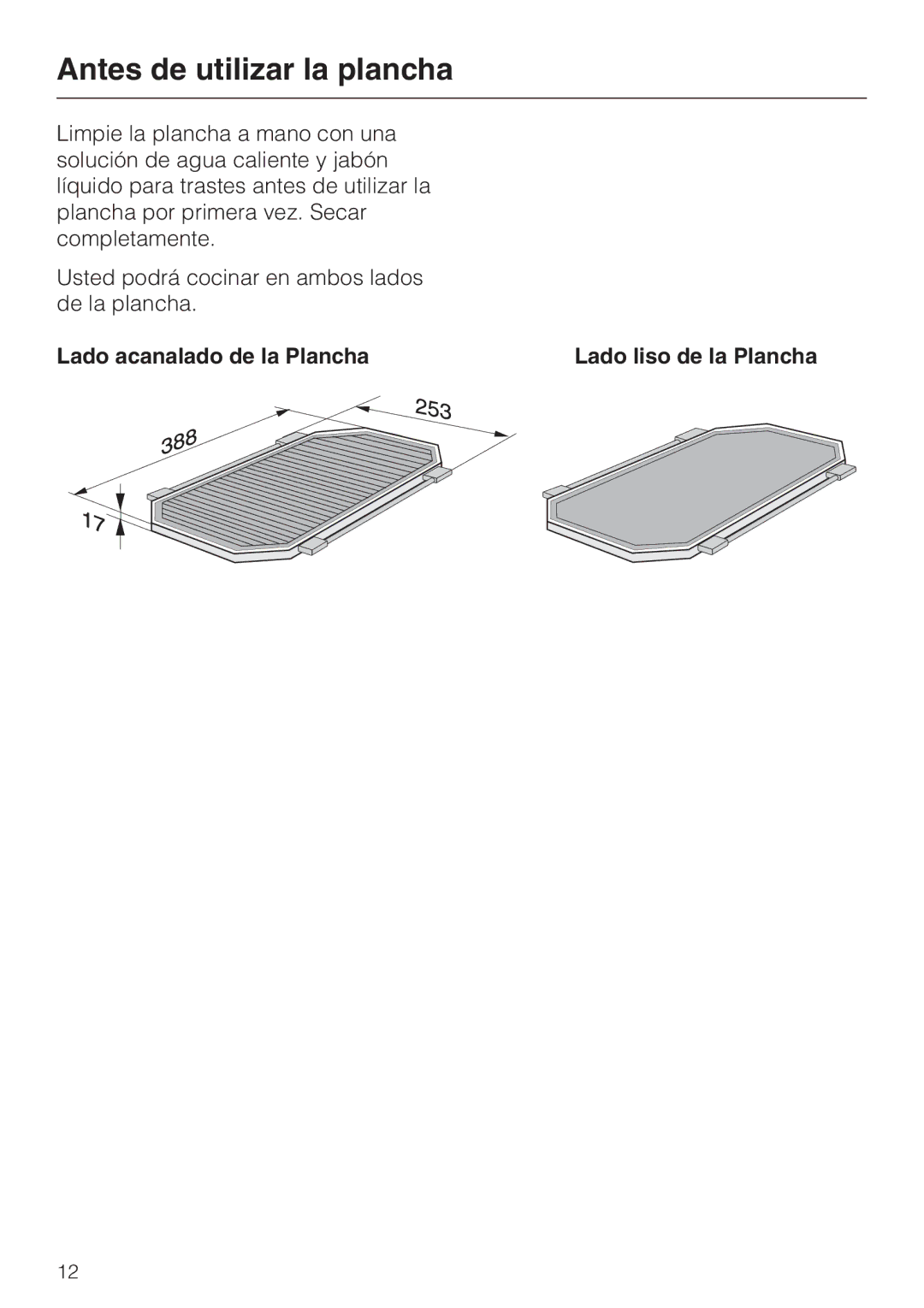 Miele KMGP 340 manual Antes de utilizar la plancha 