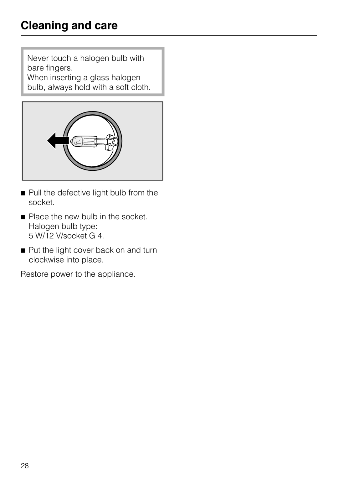 Miele KWT 1601 SF, KWT 1611 SF installation instructions Cleaning and care 