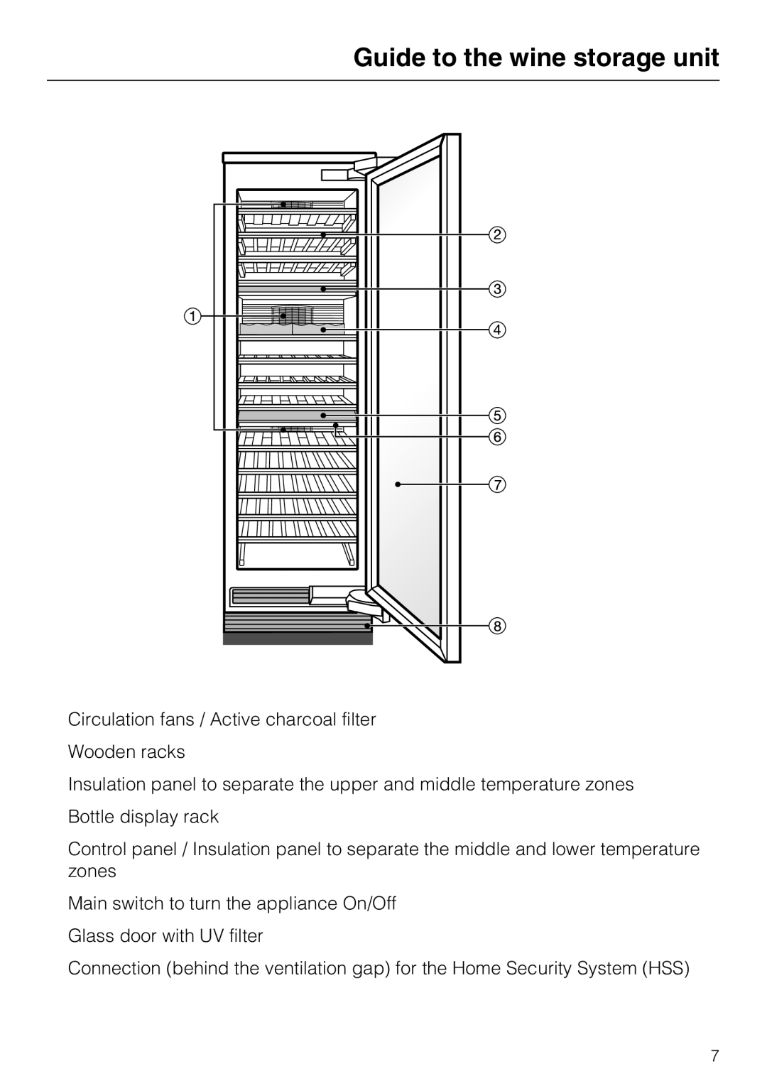 Miele KWT 1611 SF, KWT 1601 SF installation instructions Guide to the wine storage unit 