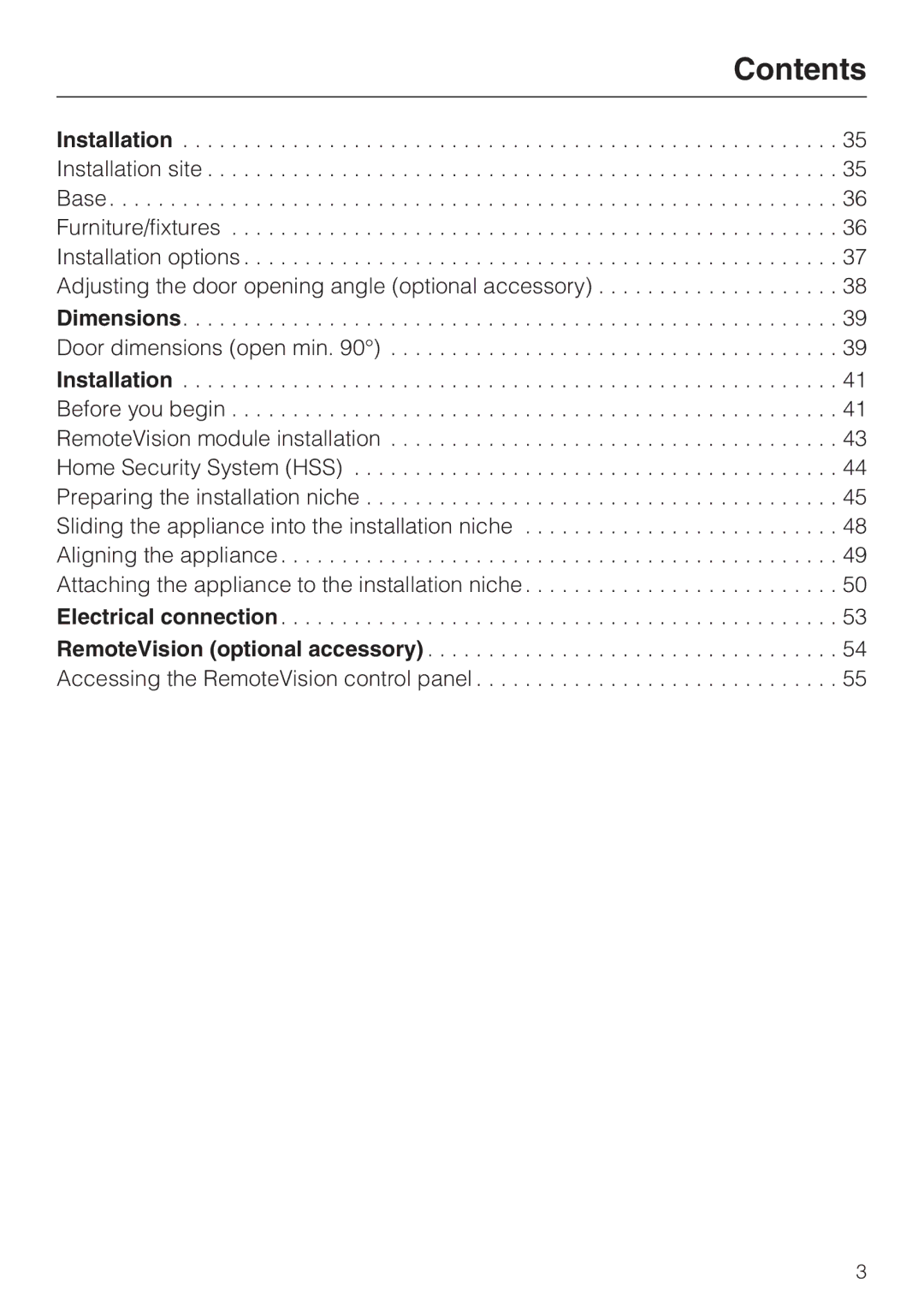 Miele KWT1601SF, KWT1611SF installation instructions Contents 