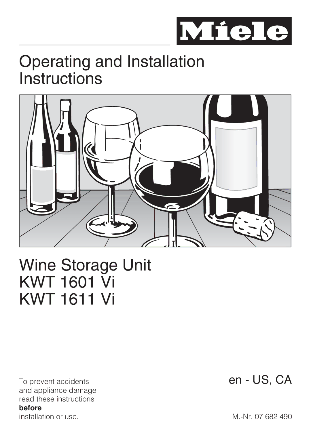 Miele KWT1601VI, KWT1611VI installation instructions En US, CA 