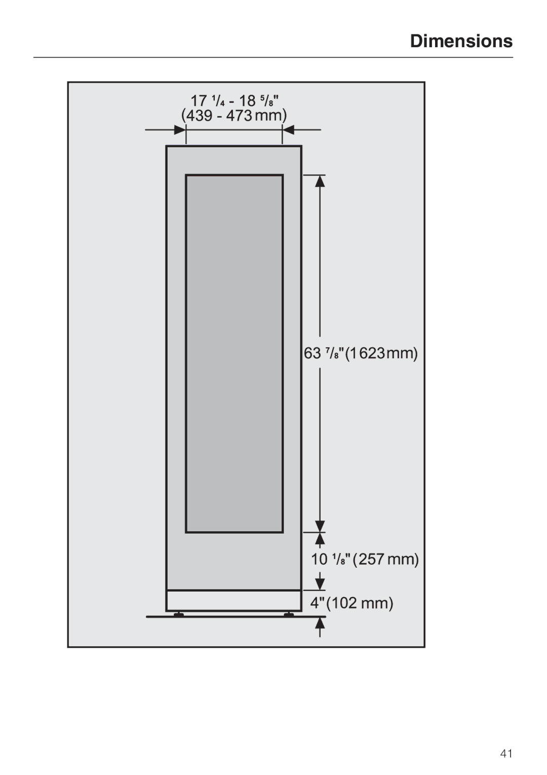 Miele KWT1601VI, KWT1611VI installation instructions Dimensions 