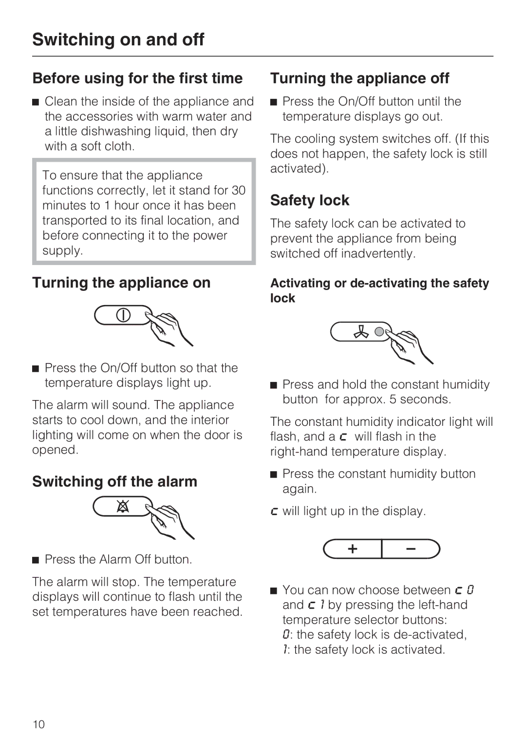 Miele KWT4154UG1 installation instructions Switching on and off 