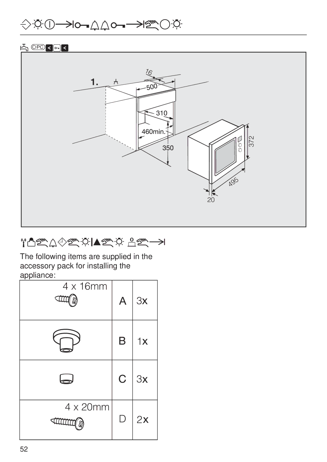 Miele M 8151-1, M 8161-1 manual Building-in kit 