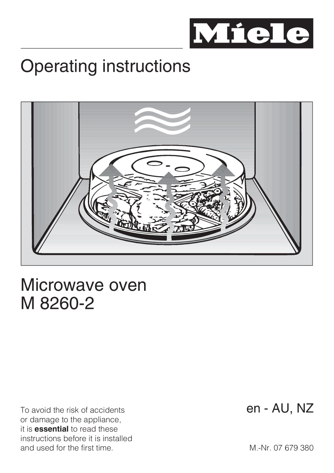 Miele M 8260-2 manual Operating instructions Microwave oven 8260-2 