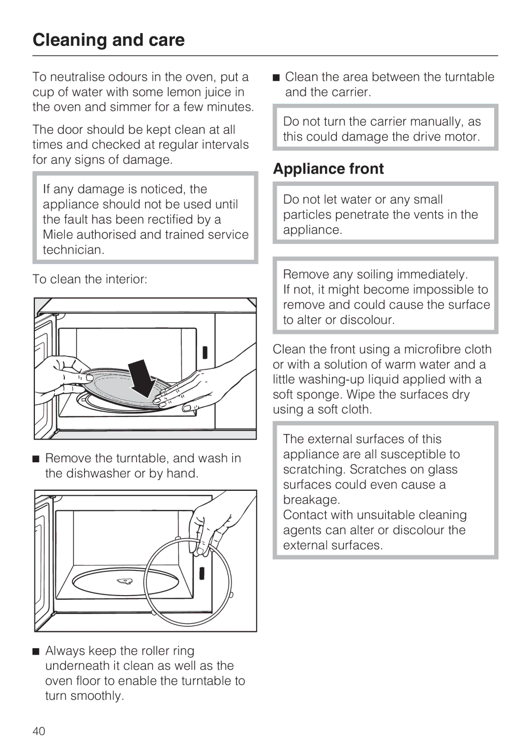 Miele M 8260-2 manual Appliance front 