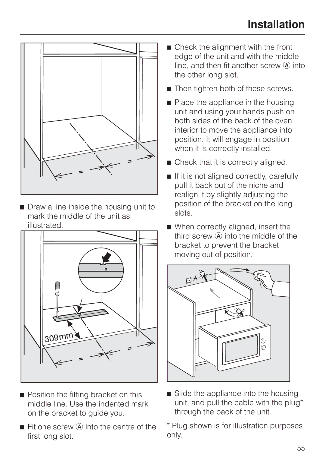 Miele M 8261 manual Installation 