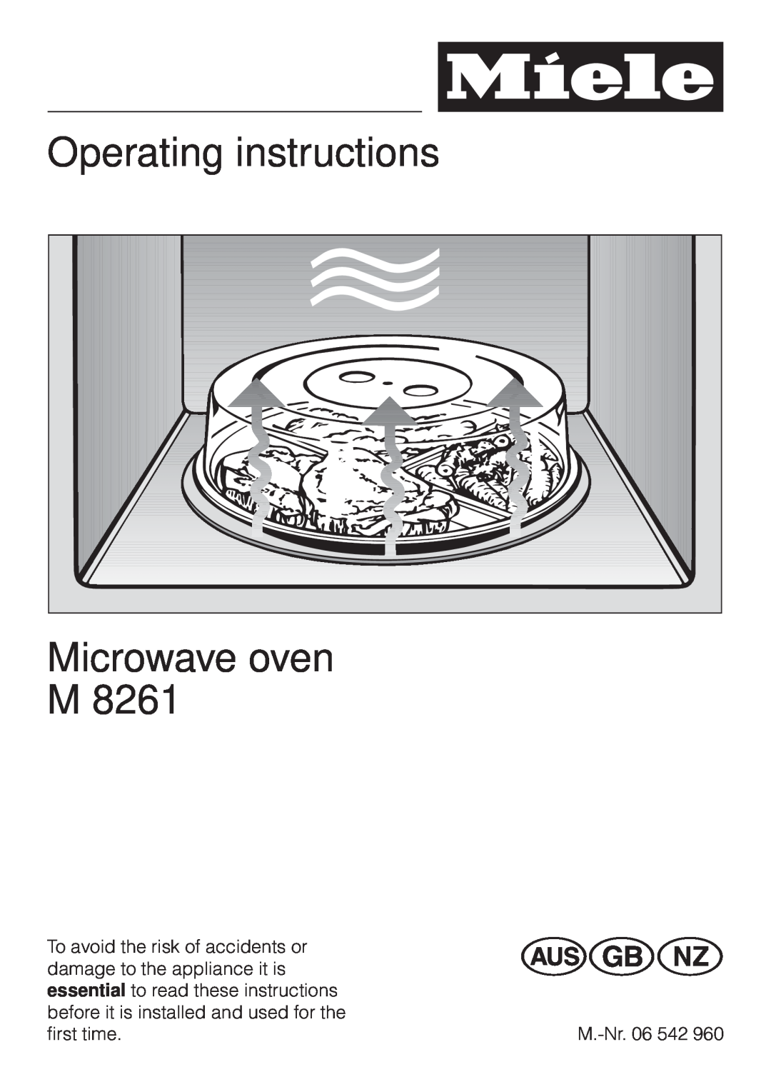 Miele M 8261 manual Operating instructions Microwave oven M 