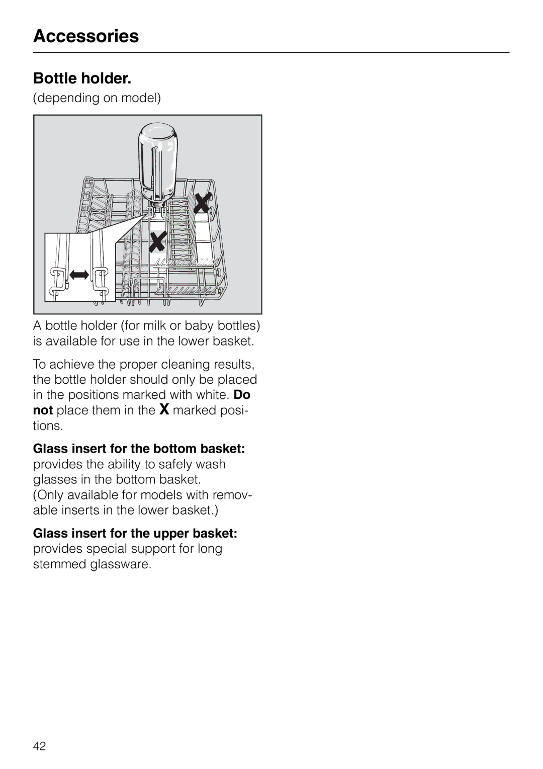 Miele M.-NR. 04 390 922 operating instructions Accessories, Bottle holder 