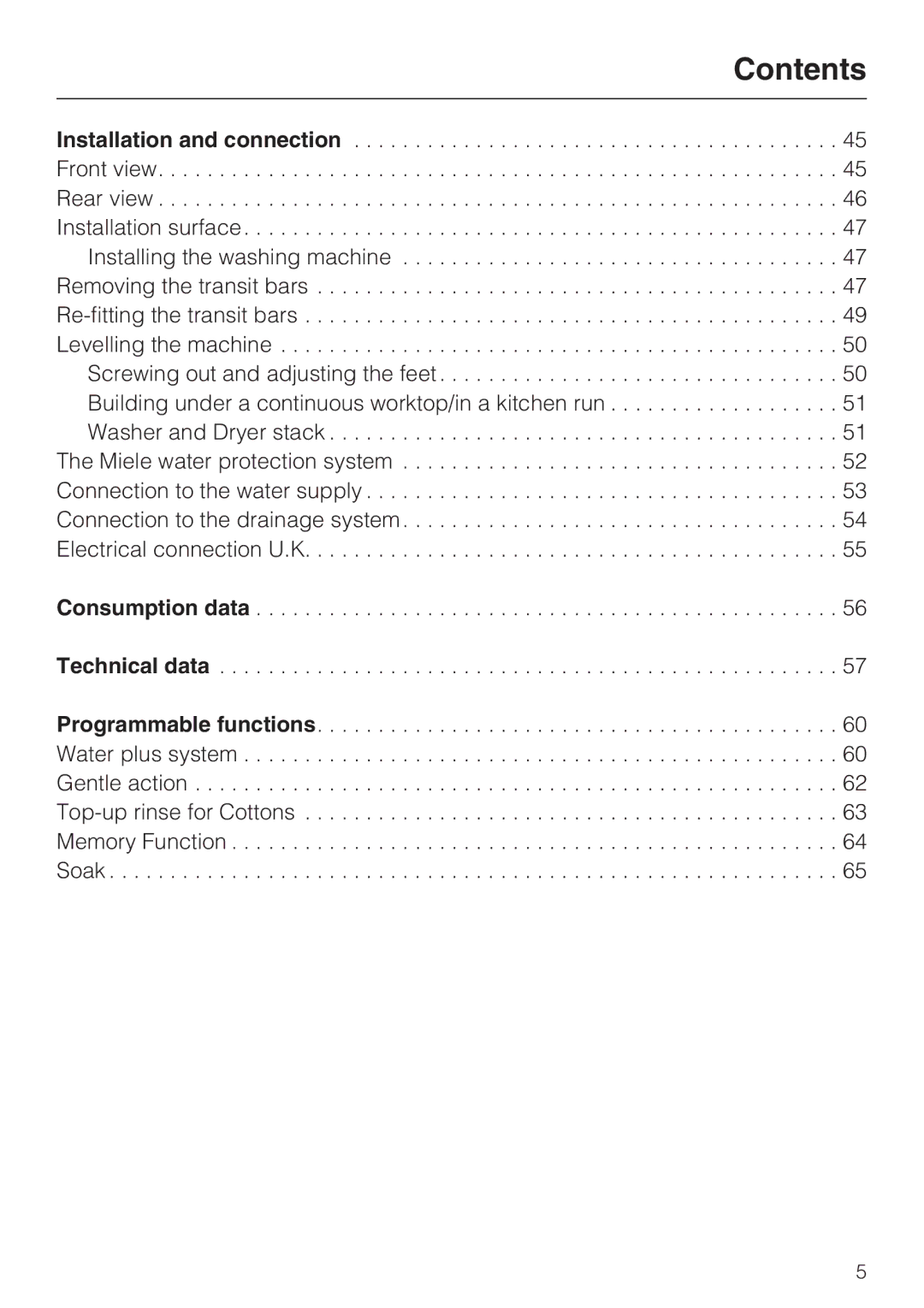 Miele M.-Nr. 06 761 400 operating instructions Consumption data Technical data 