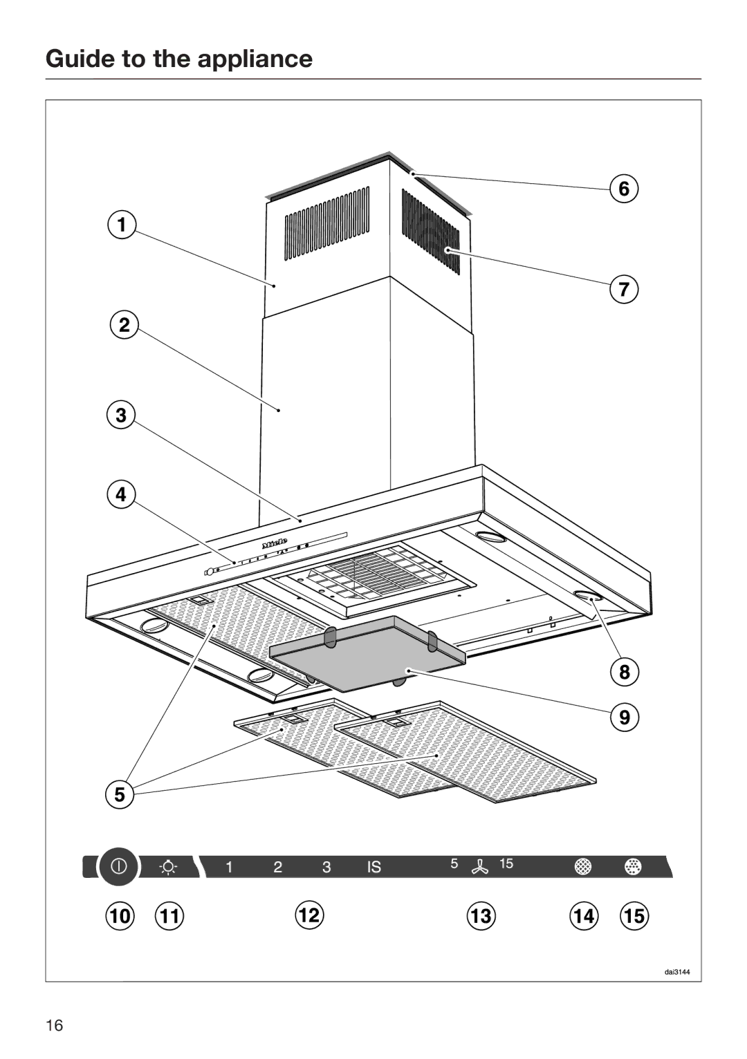 Miele M.-Nr. 09 805 980 installation instructions Guide to the appliance 