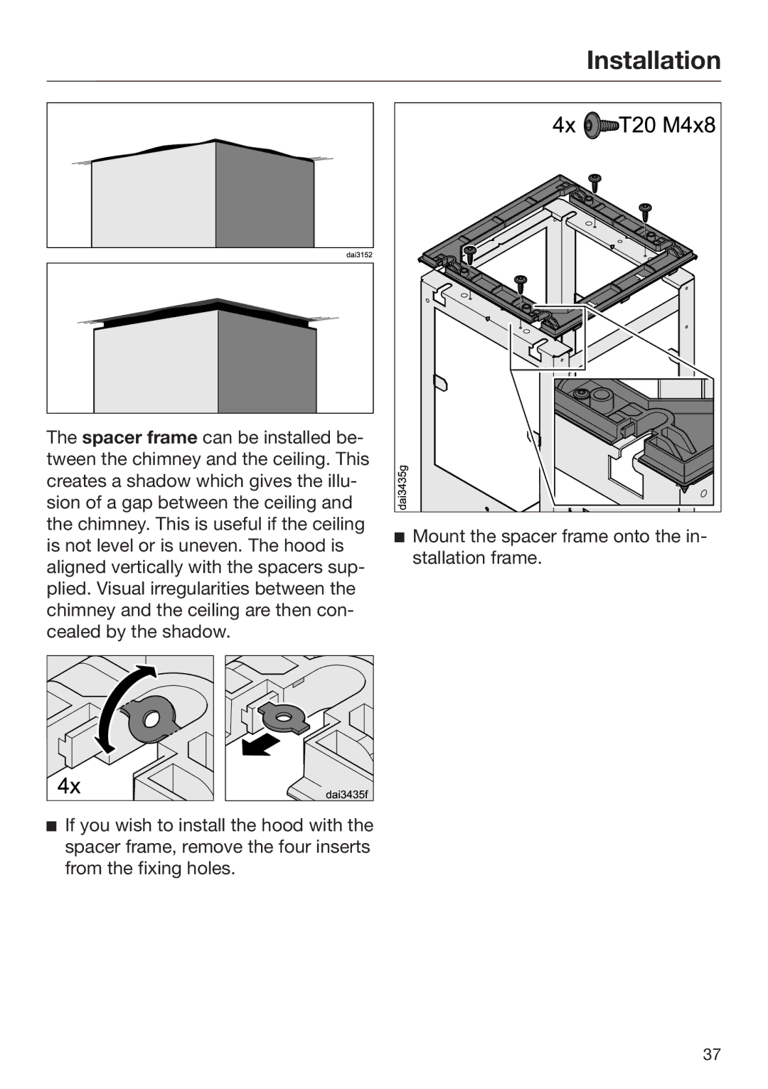 Miele M.-Nr. 09 805 980 installation instructions Installation 