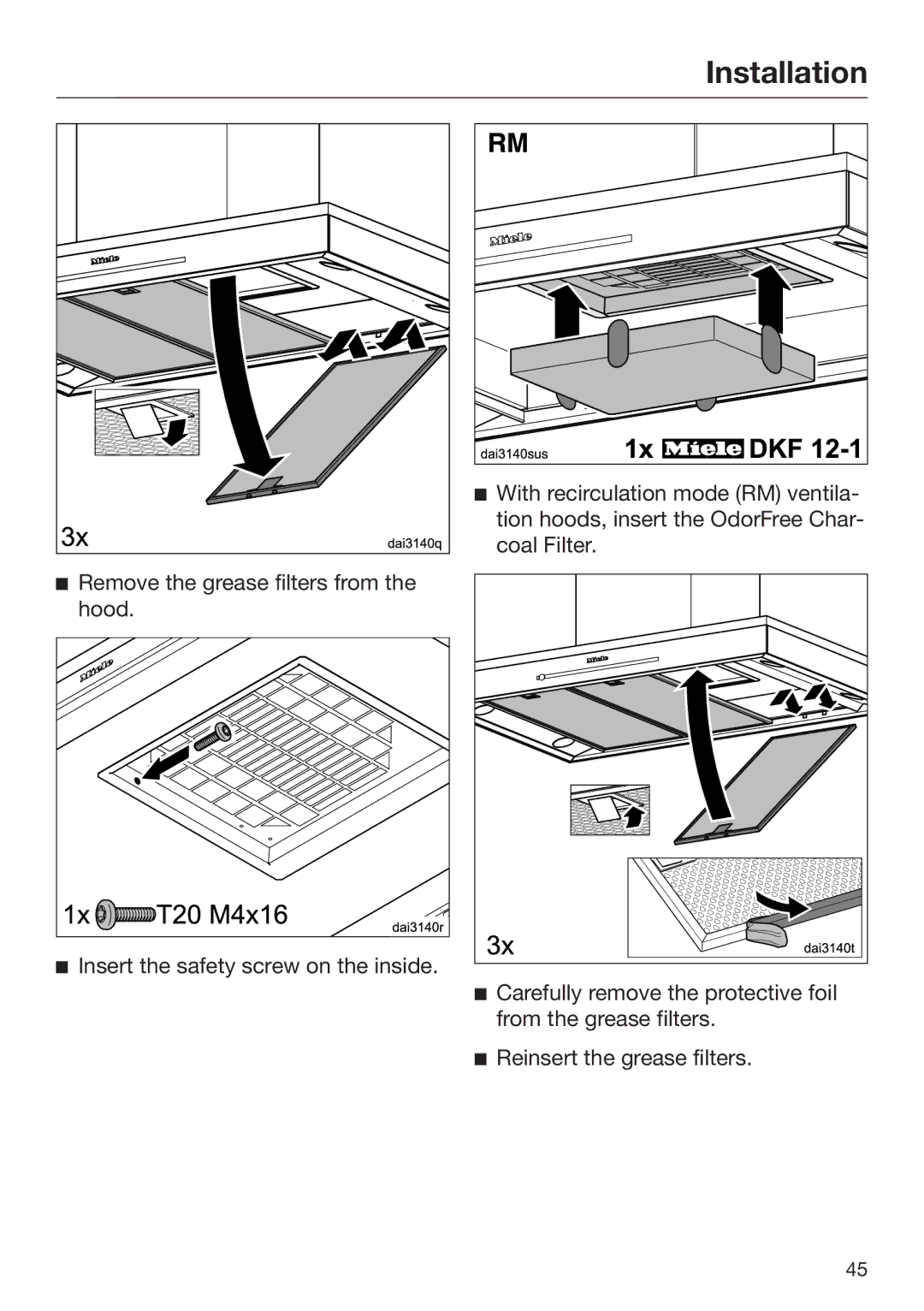 Miele M.-Nr. 09 805 980 installation instructions Installation 