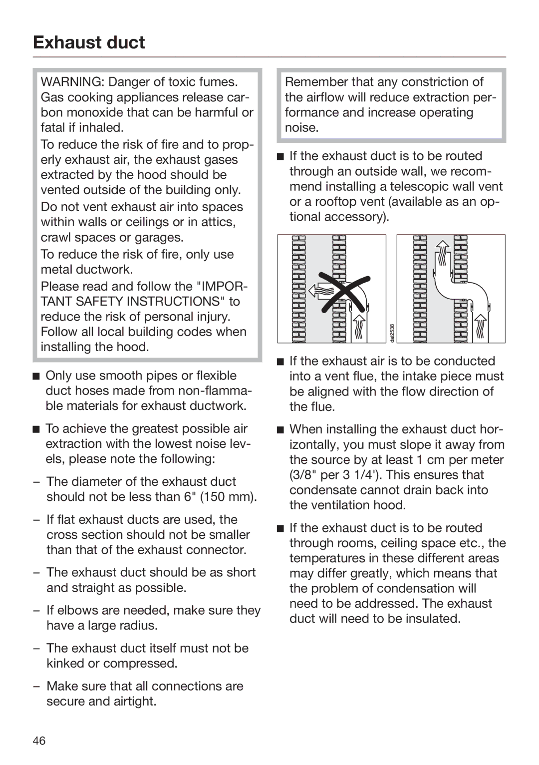 Miele M.-Nr. 09 805 980 installation instructions Exhaust duct 