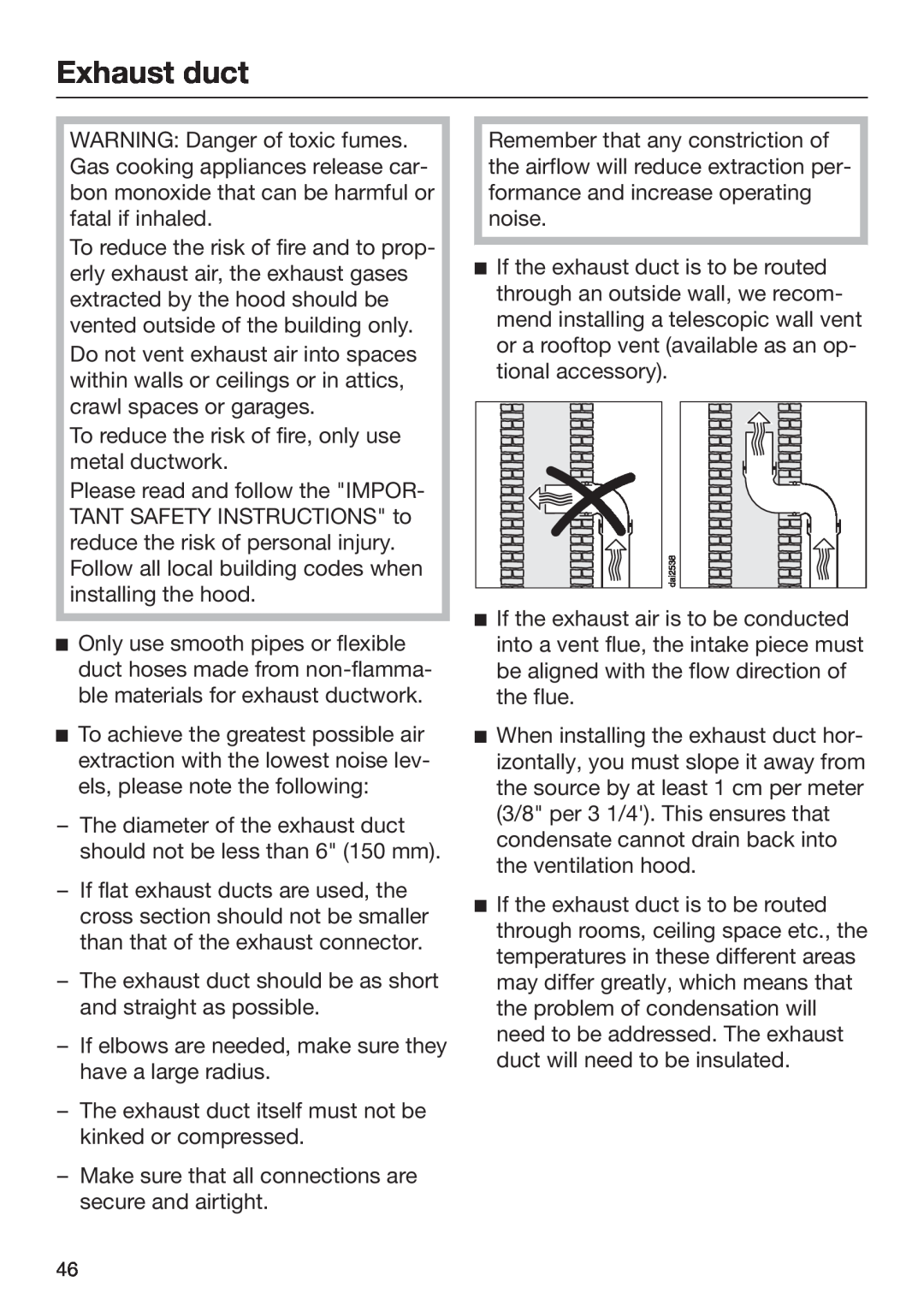 Miele M.-Nr. 09 805 980 installation instructions Exhaust duct 