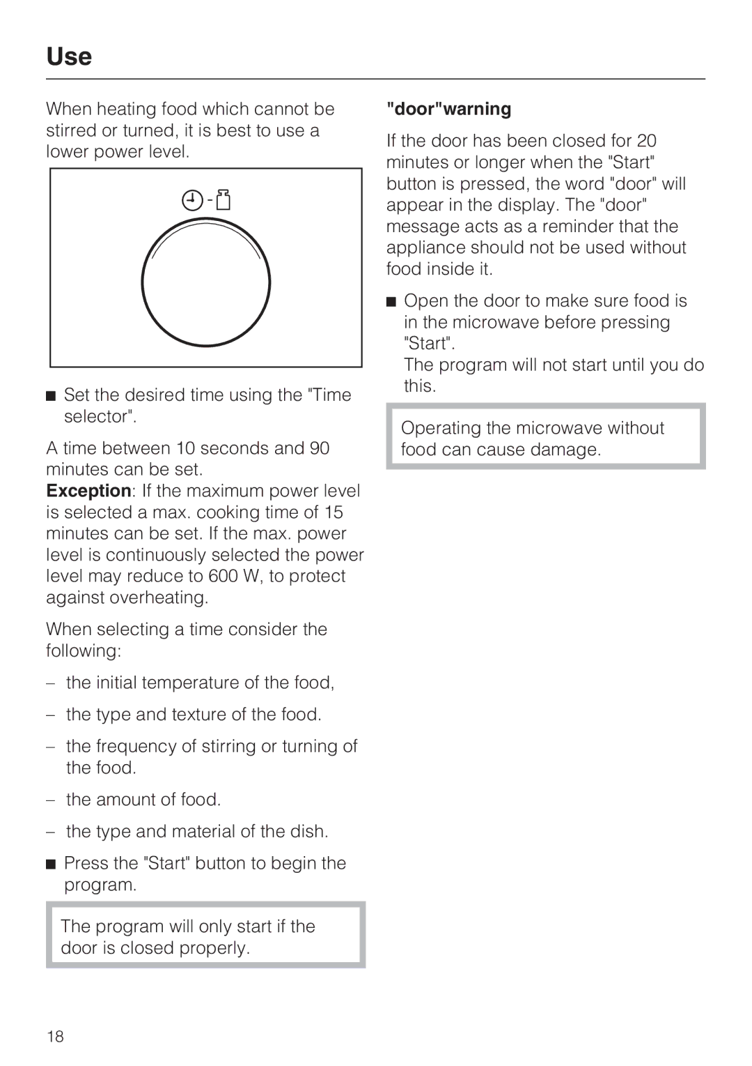 Miele M8260-1 installation instructions Doorwarning 