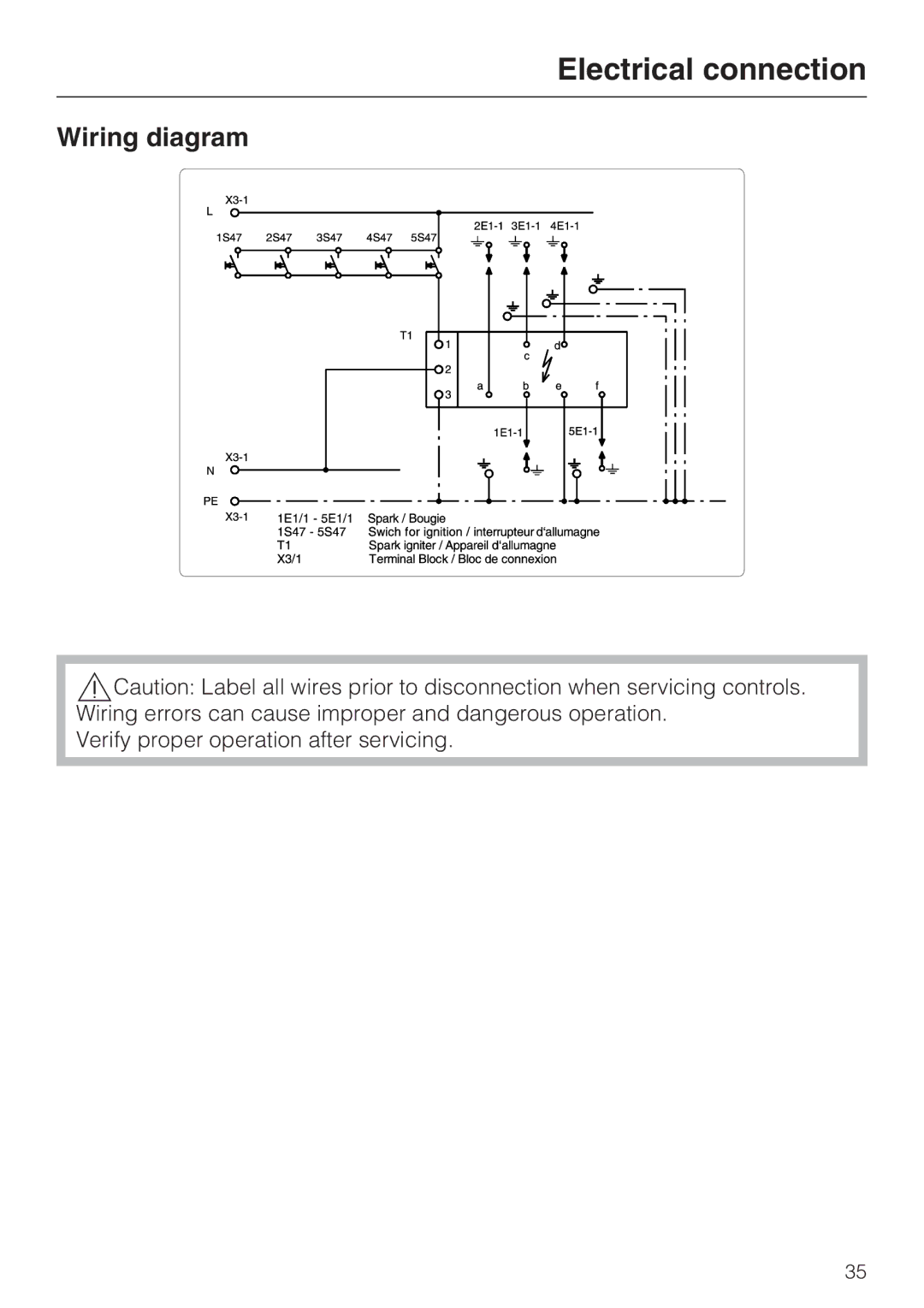 Miele 09 596 090, Miele Gas Cooktop installation instructions Wiring diagram 