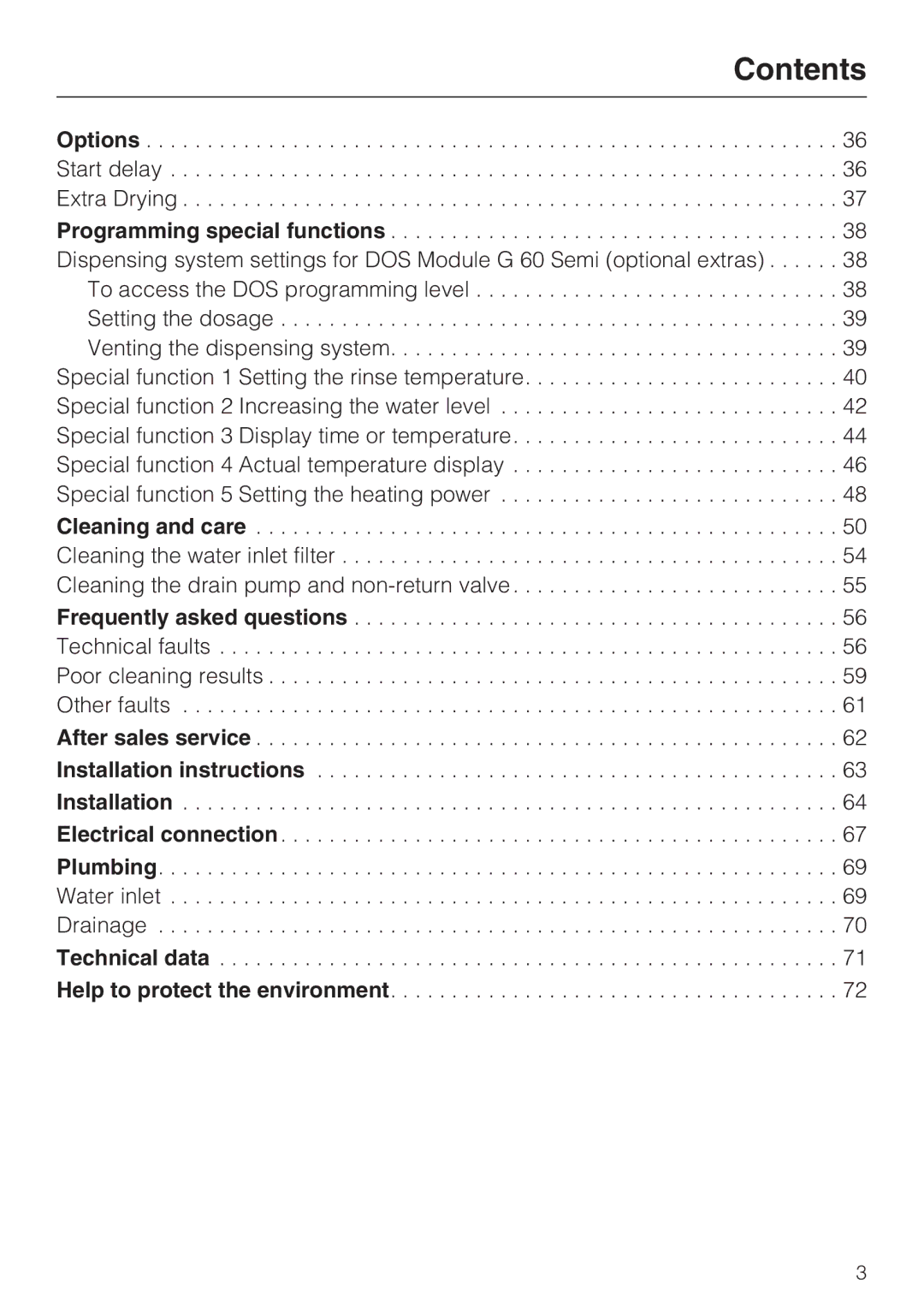 Miele PG 8050I manual Contents 