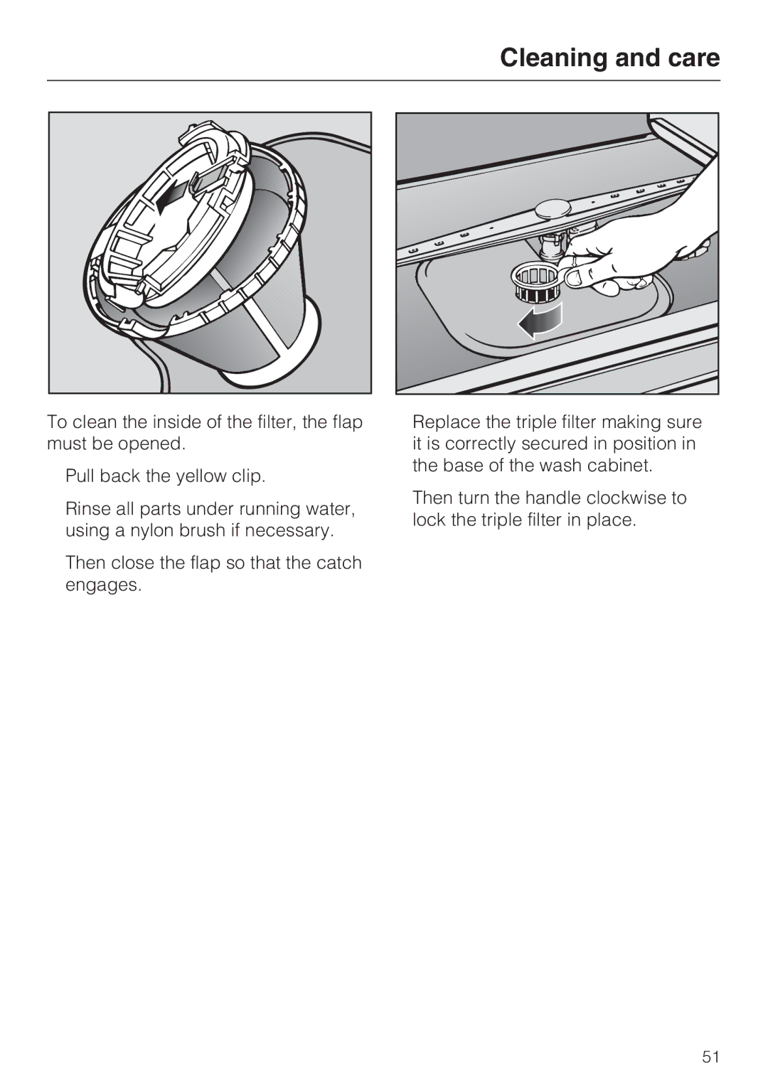 Miele PG 8050I manual Cleaning and care 