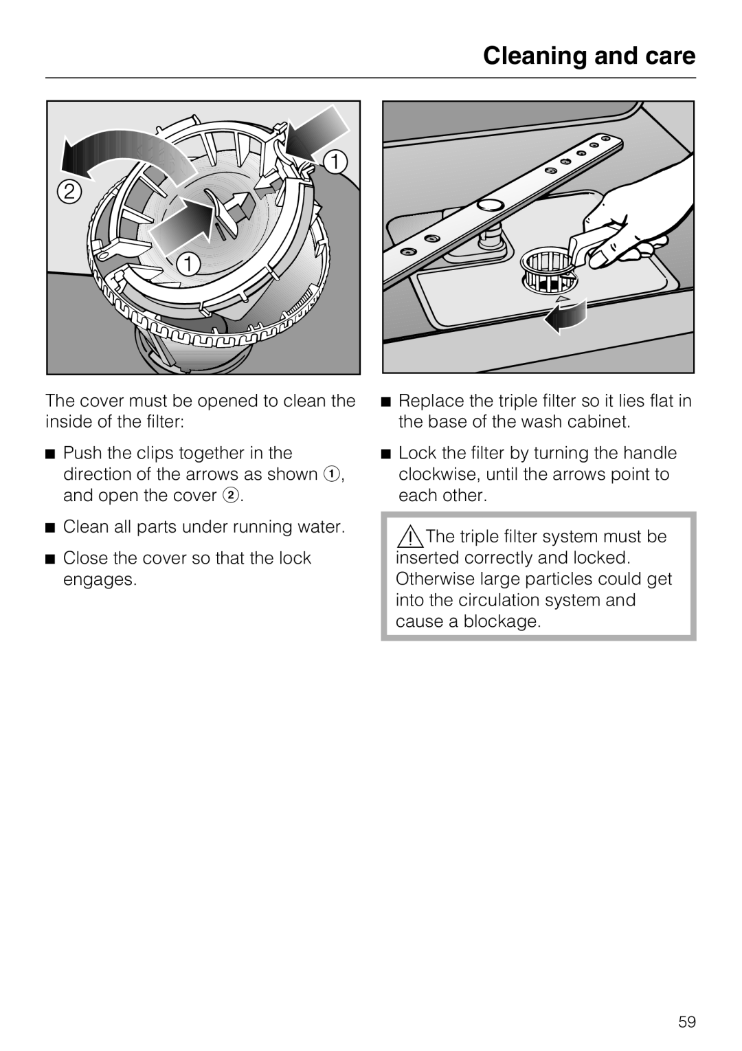 Miele PG 8083 SCVI manual Cleaning and care 