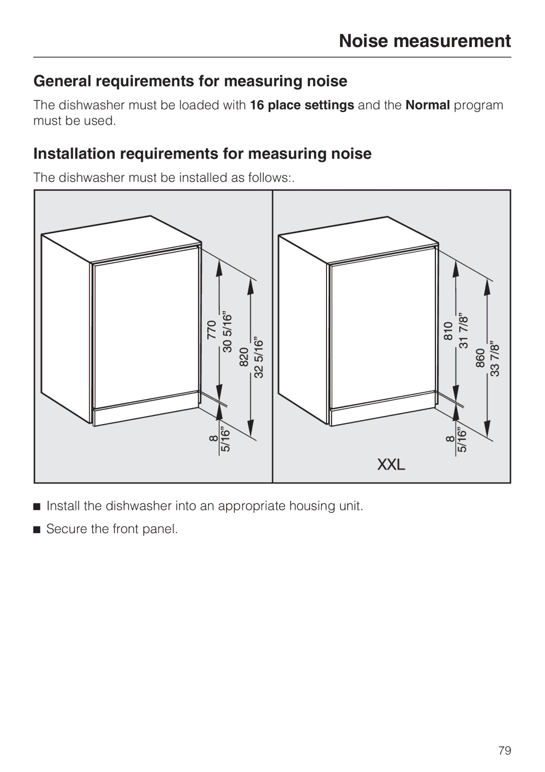 Miele PG 8083 SCVI manual Noise measurement, General requirements for measuring noise 